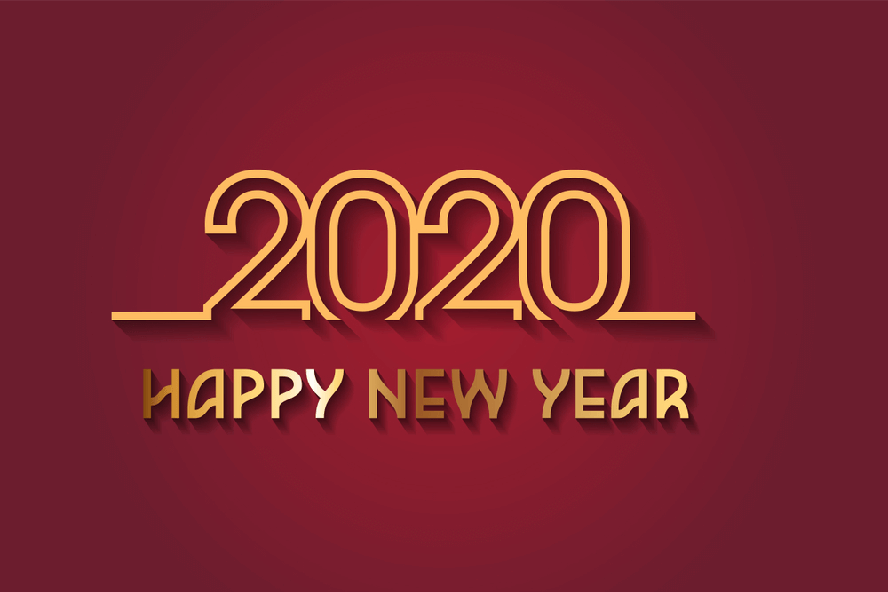 Amazing New Year 2020 Wallpaper Red And Golden - New Year 2020 Wishes - HD Wallpaper 