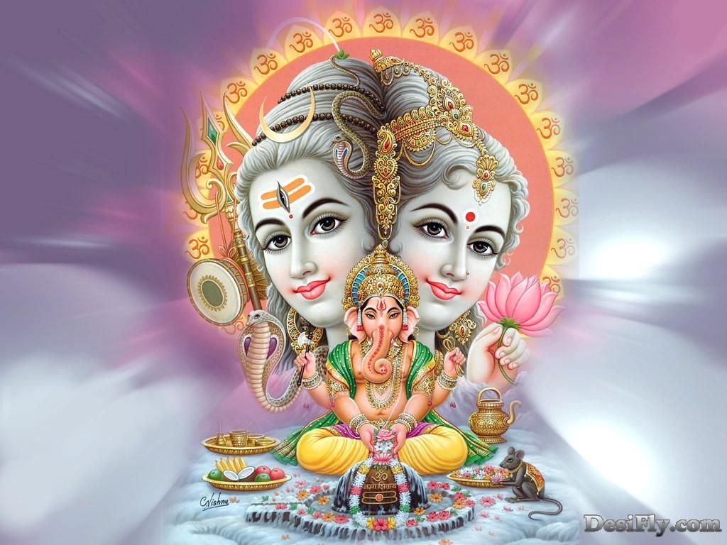 Hd God Wallpapers Download - Shiv Parvati Ganesh Hd - HD Wallpaper 