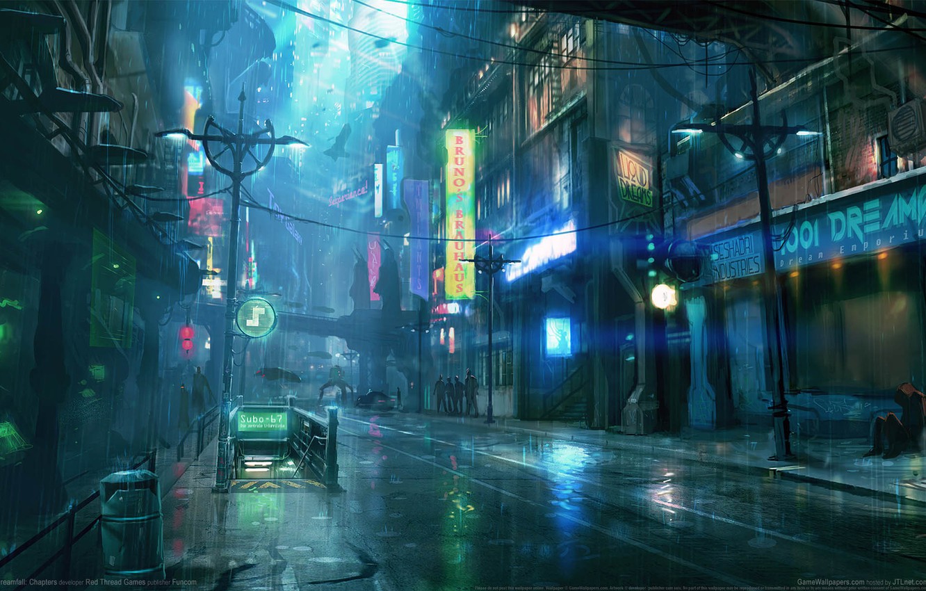 Photo Wallpaper Night, City, The City, Rain, Rain, - Night City Street Background - HD Wallpaper 