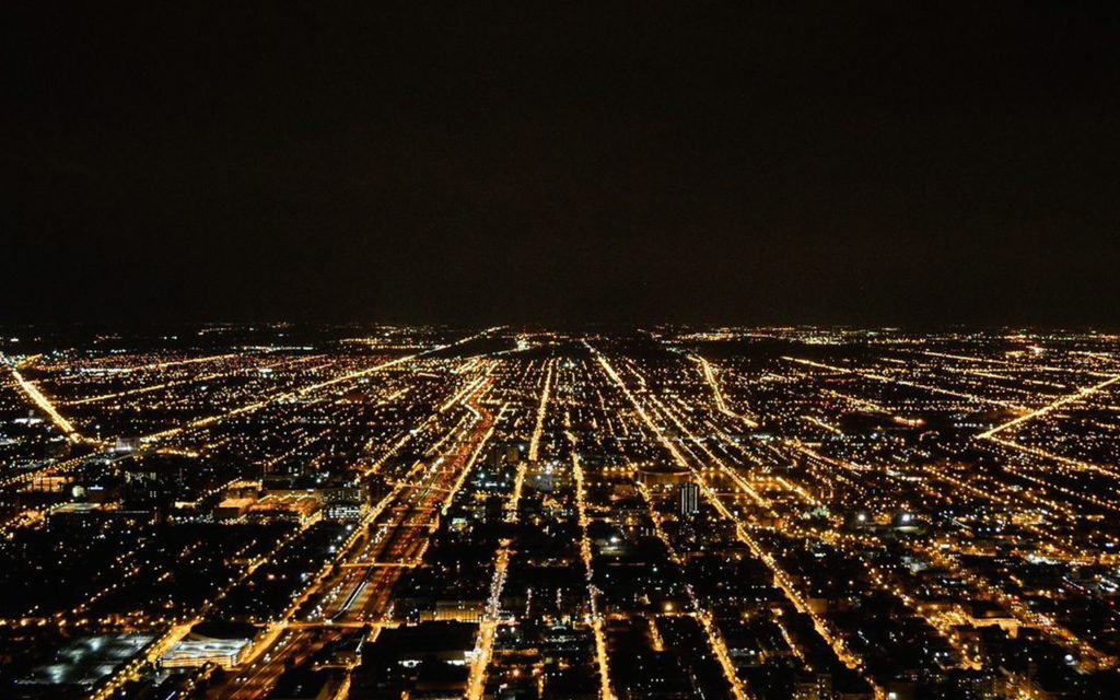 City Night Lights Sky - HD Wallpaper 