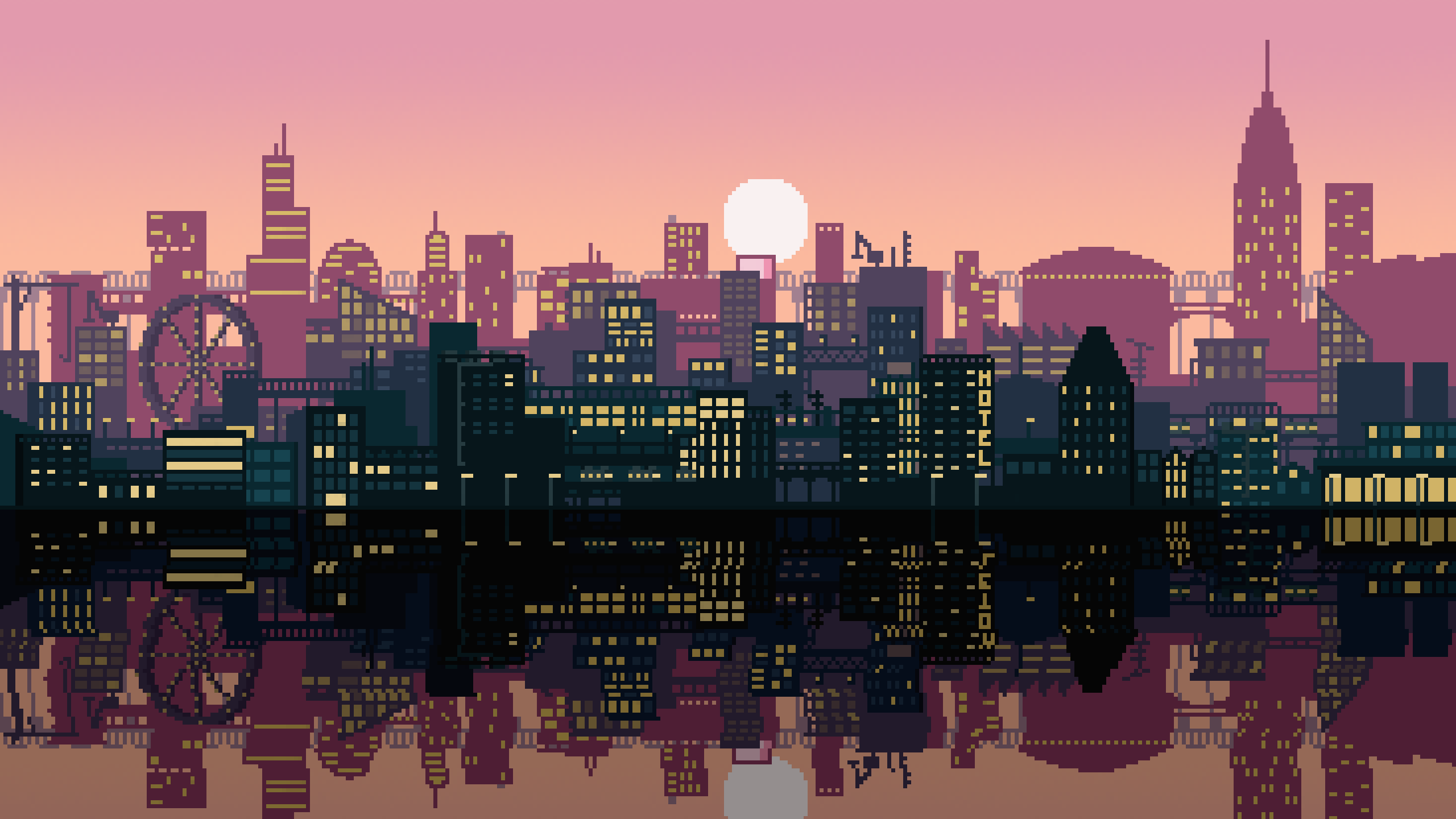 Pixel Art City [2560x1440][oc] - Pixel City Background - 2560x1440 Wallpaper  