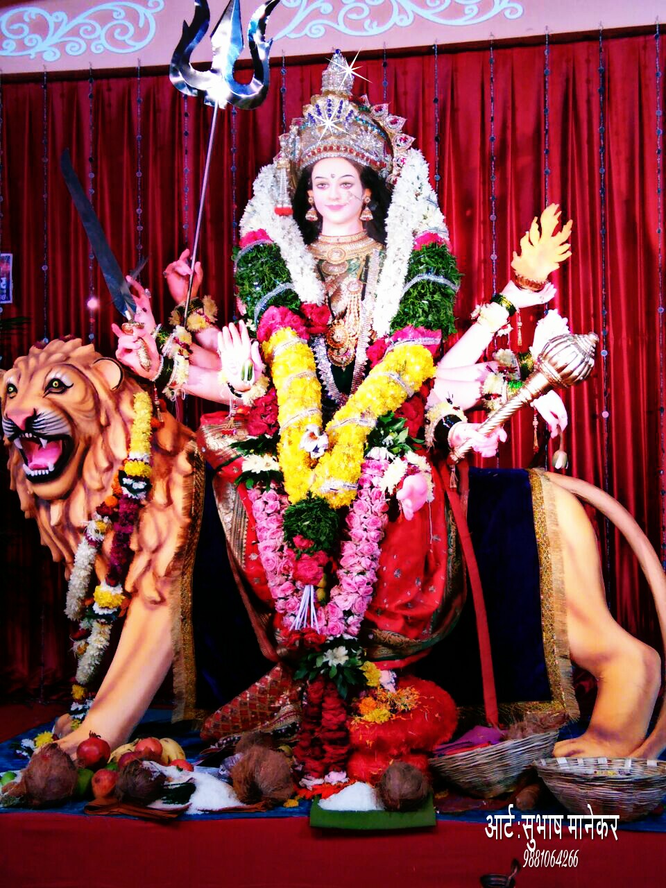 Durga Devi In Yavatamal - HD Wallpaper 