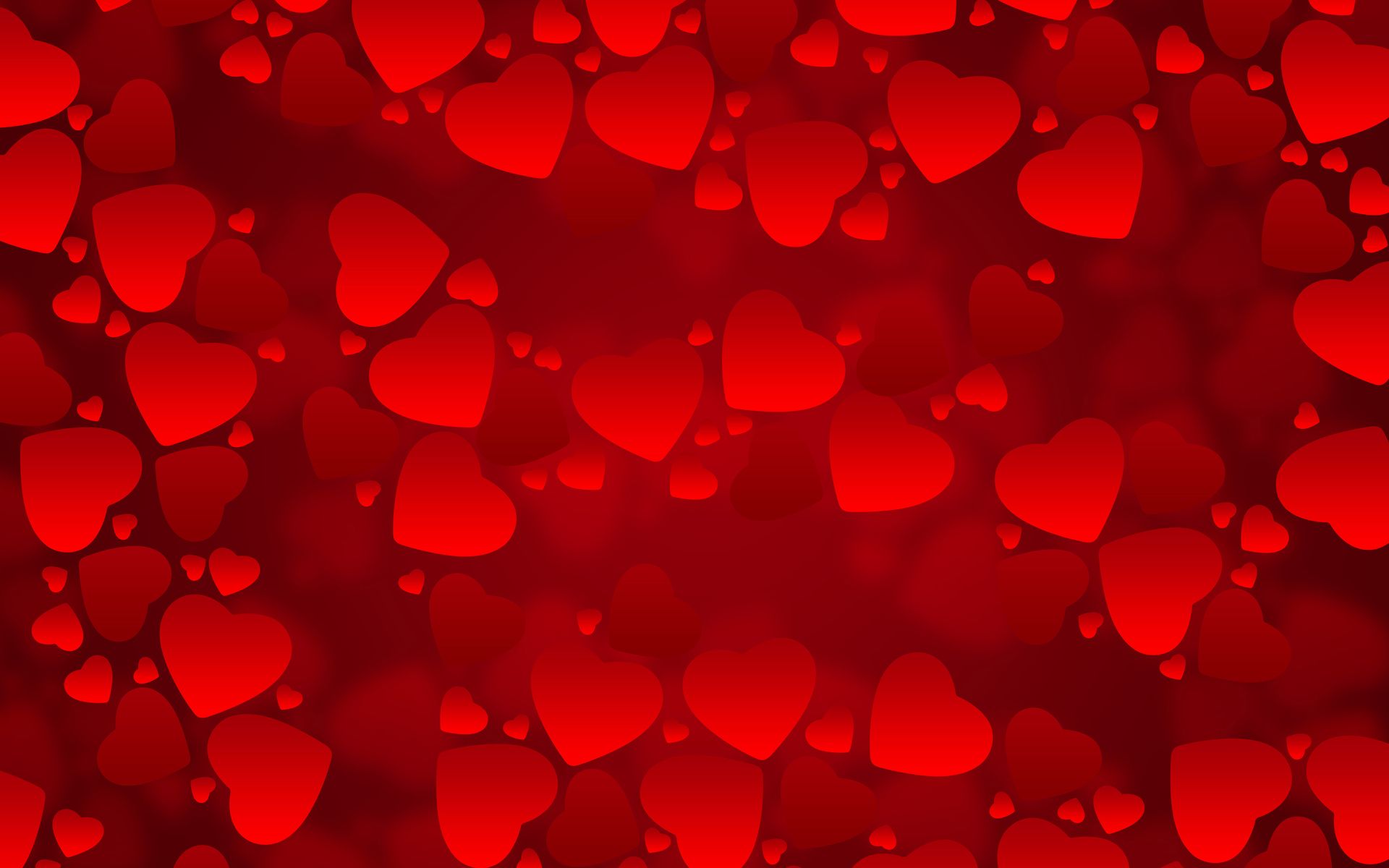 Red Love Heart Wallpaper - Valentine Hearts - HD Wallpaper 