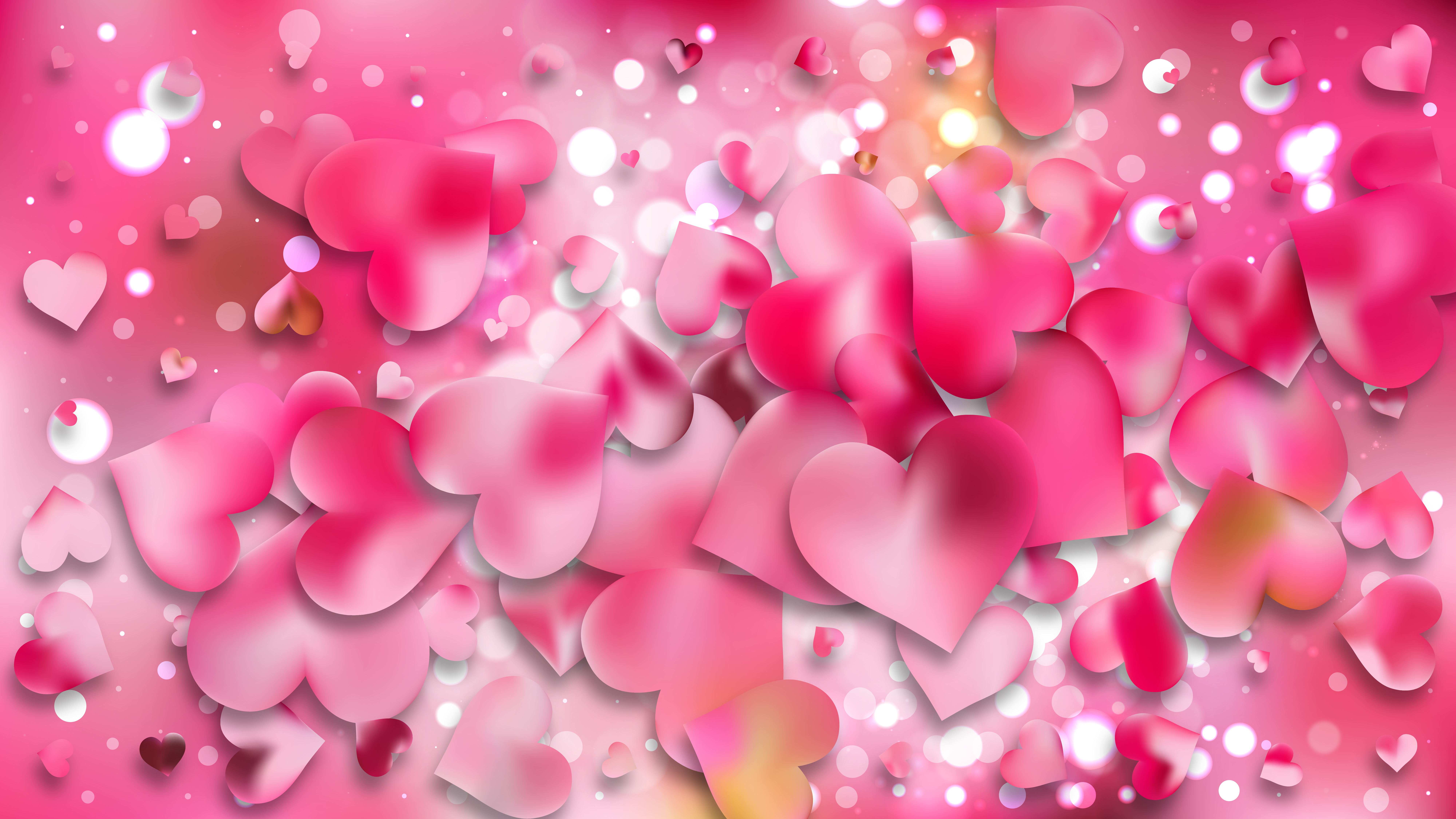Pink Heart Wallpaper Background Vector Image - Pink With Heart Background -  8000x4500 Wallpaper 