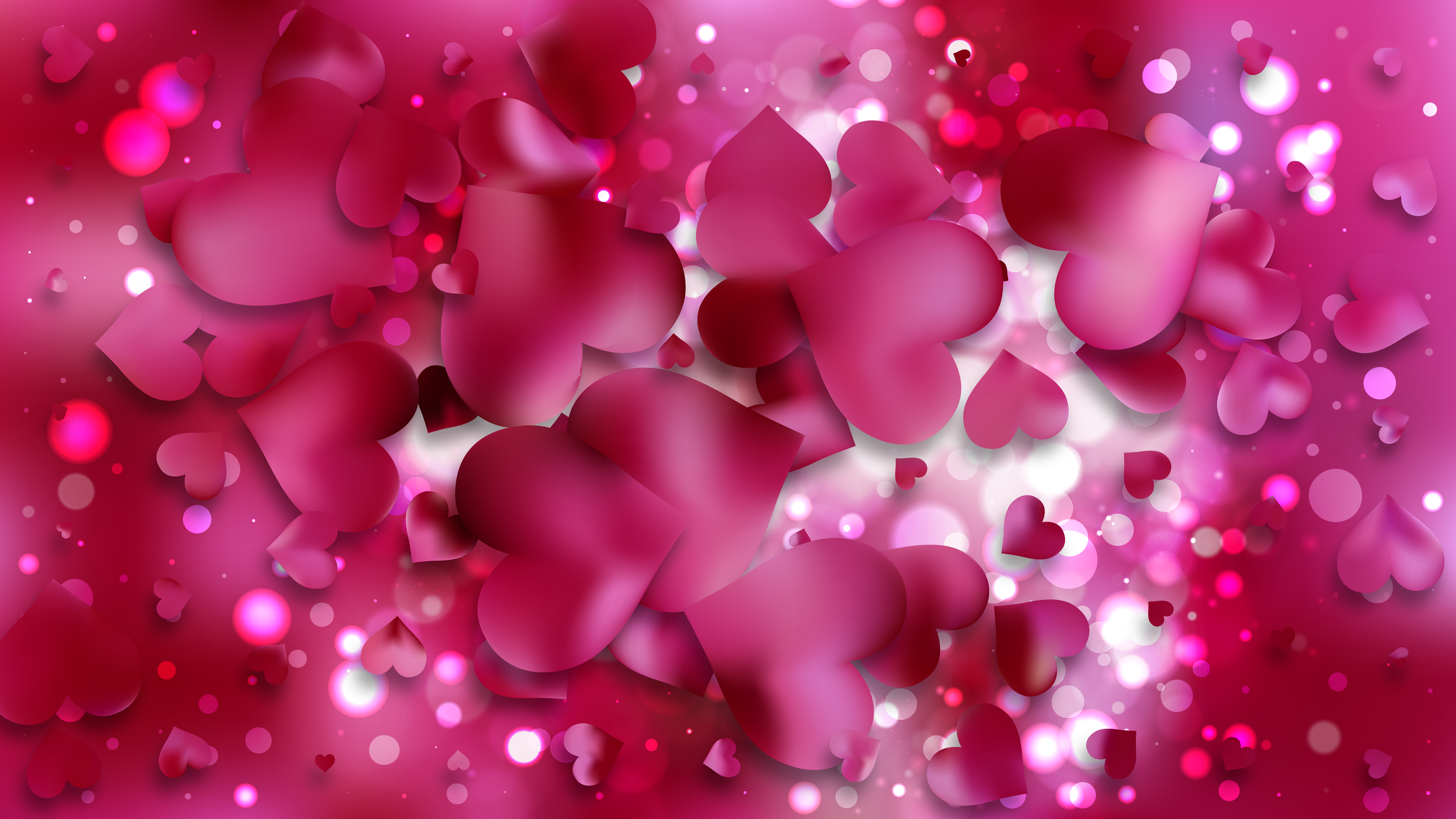 Pink Heart Wallpaper Background Vector Art - 8000x4500 Wallpaper 