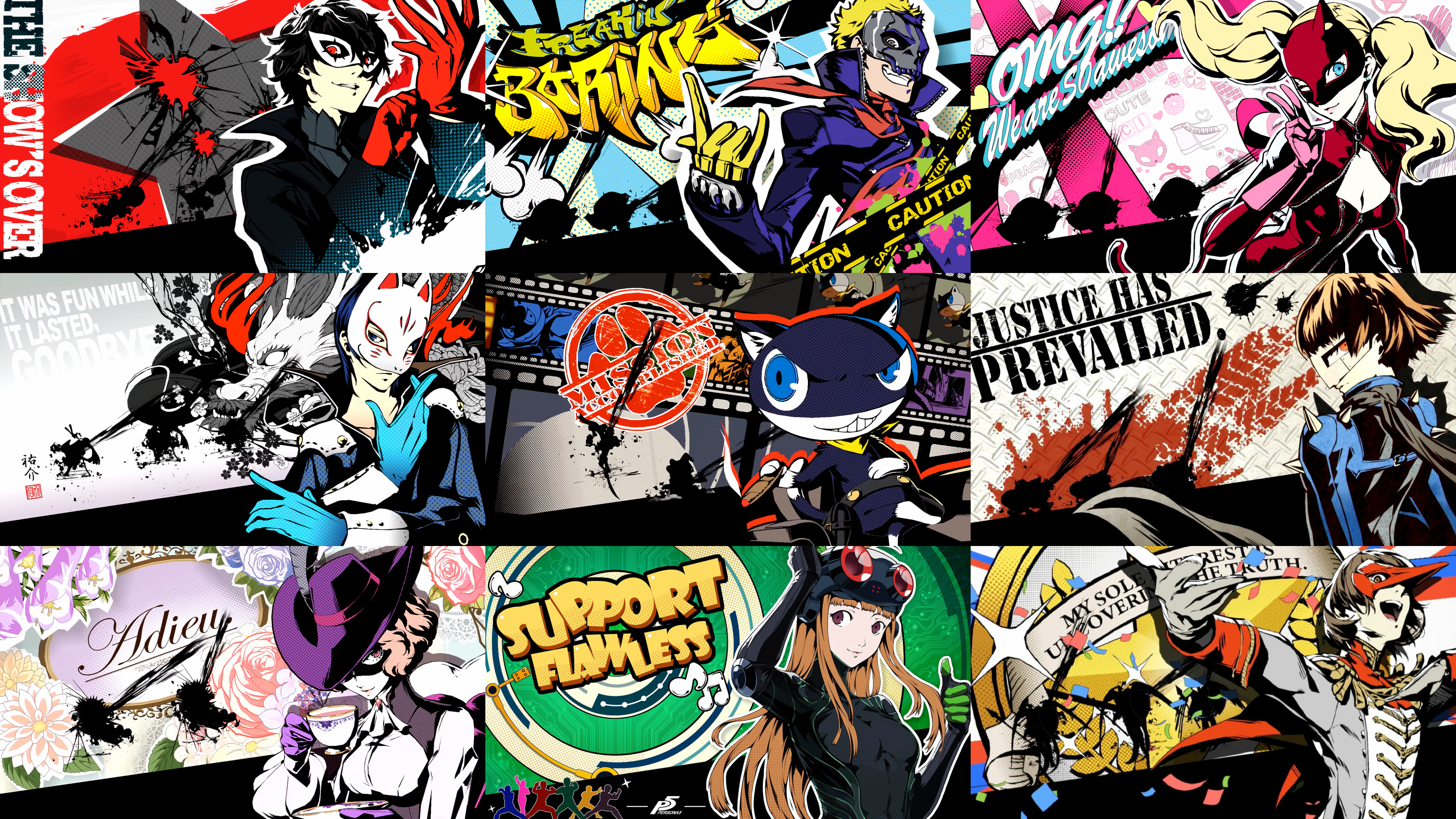 Persona 5 All Out Attack Portraits - HD Wallpaper 