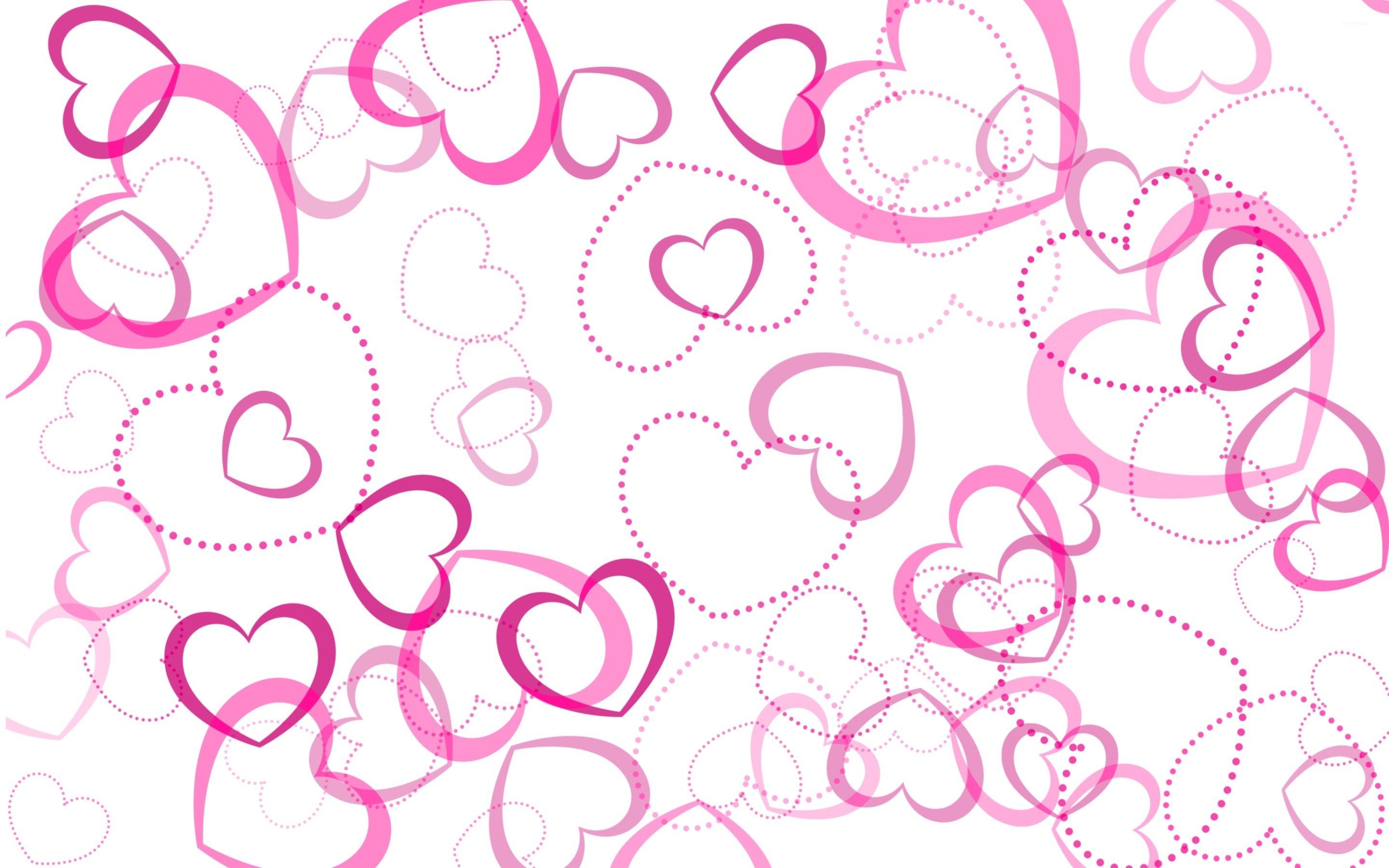 Pink Hearts Wallpaper - Pink Hearts Wallpaper Hd - HD Wallpaper 