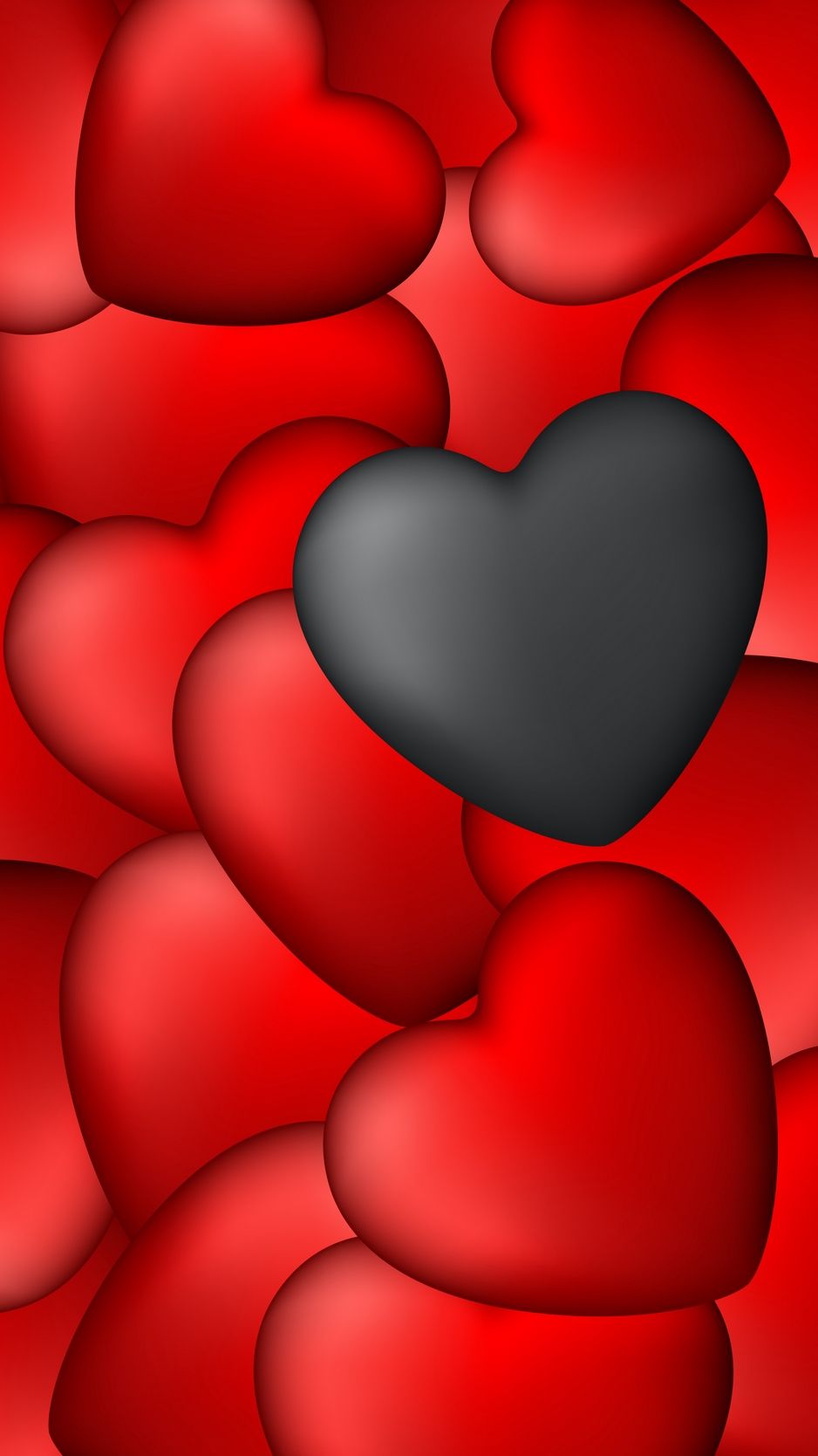 Wallpaper Hearts, Art, Red, Black - Red And Black Heart Hd - HD Wallpaper 