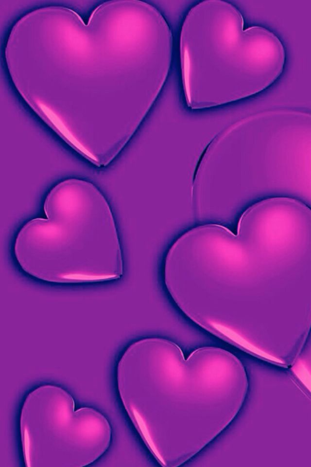 Wallpaper With Hearts - Purple Love Hearts - HD Wallpaper 