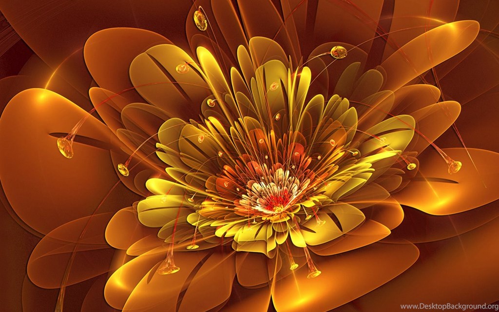 Gold 3d Flower Wallpaper, Hd Wallpapers Downloads - Flower Wallpaper 3d - HD Wallpaper 