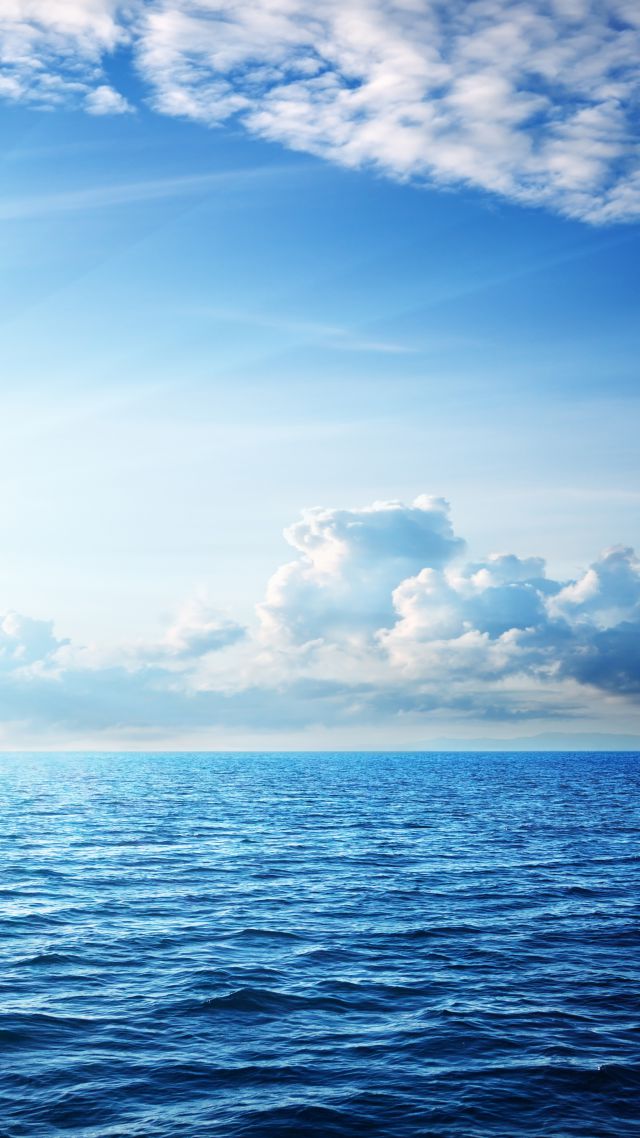 Sea, 5k, 4k Wallpaper, Ocean, Sky, Clouds - Beautiful Blue Sky Wallpaper Hd - HD Wallpaper 