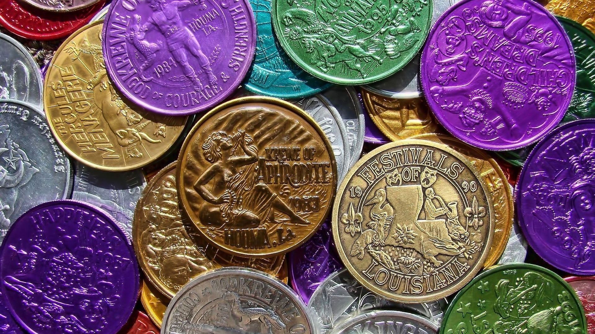 Mardi Gras Coins Background - HD Wallpaper 