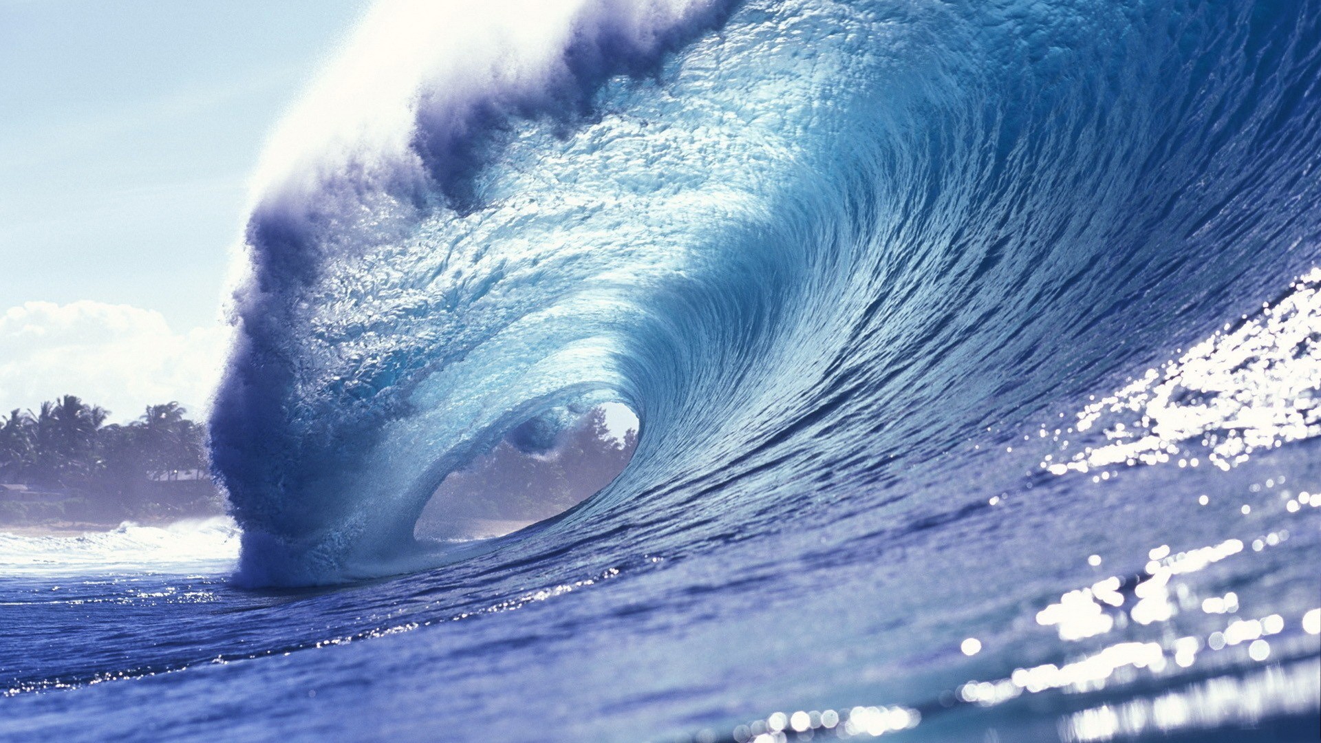 1920x1080, Blue Beauty Beautiful Oceans Curl Wave Nature - Desktop Wallpaper 1920x1080 Full Hd - HD Wallpaper 