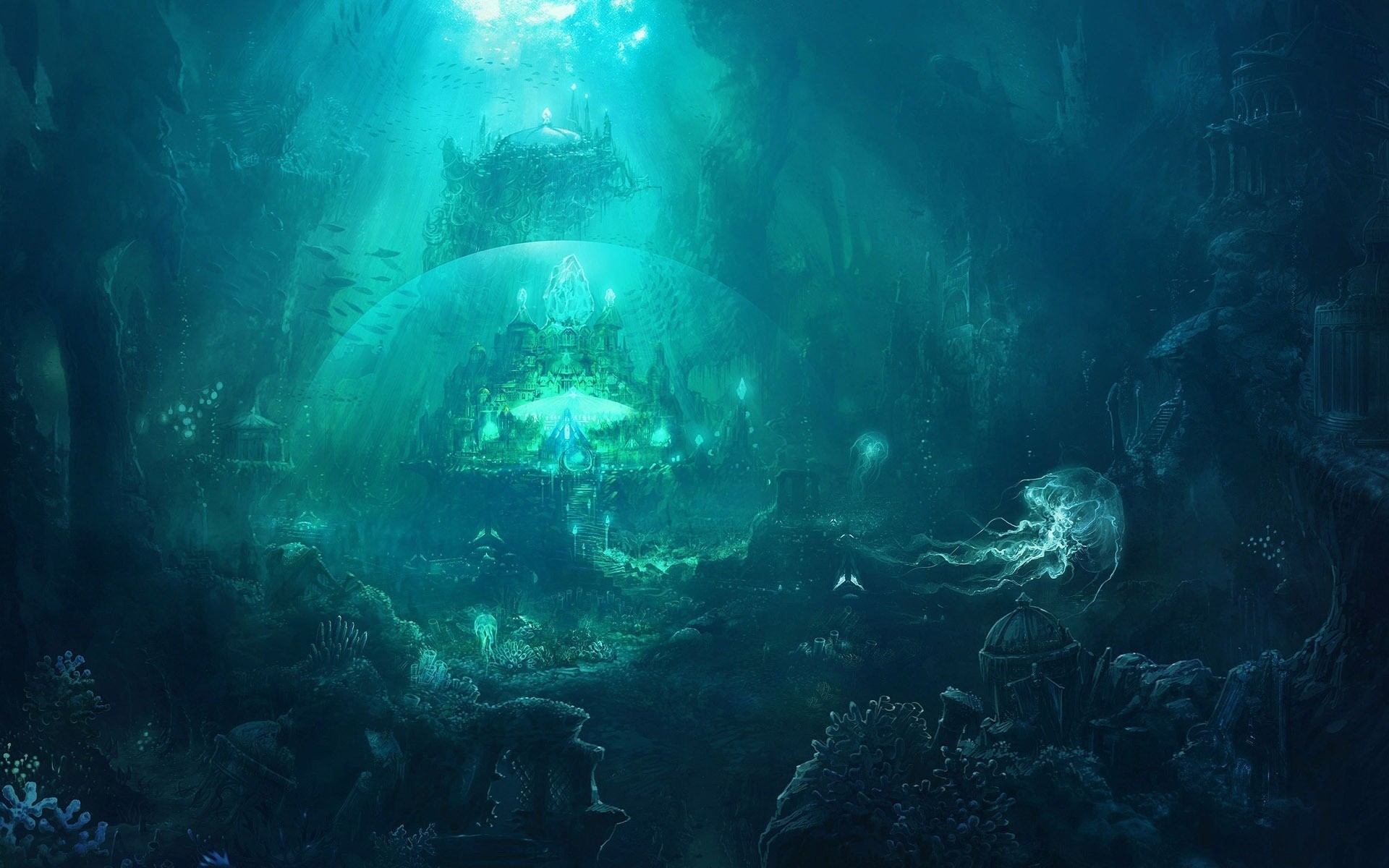 Free Wallpaper Abyss Hd Wallpapers Background Photos - Fantasy Ocean Background - HD Wallpaper 