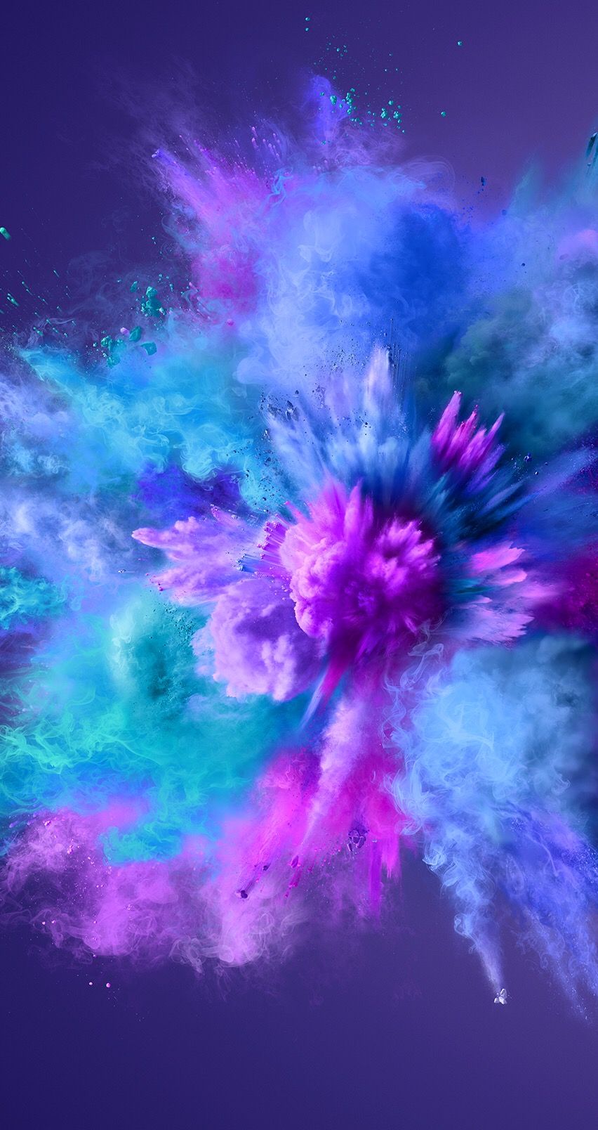 Purple And Blue Powder Explosion - HD Wallpaper 