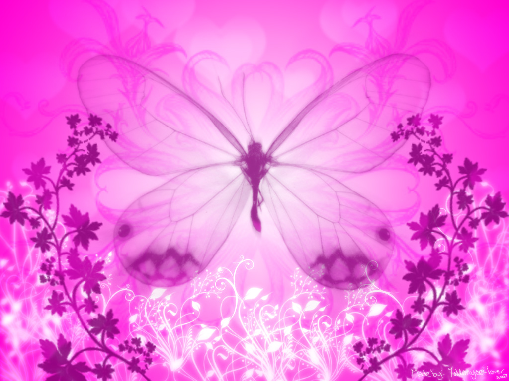 Pink Butterfly Wallpaper Backgrounds - Dark Pink Butterfly Background - HD Wallpaper 