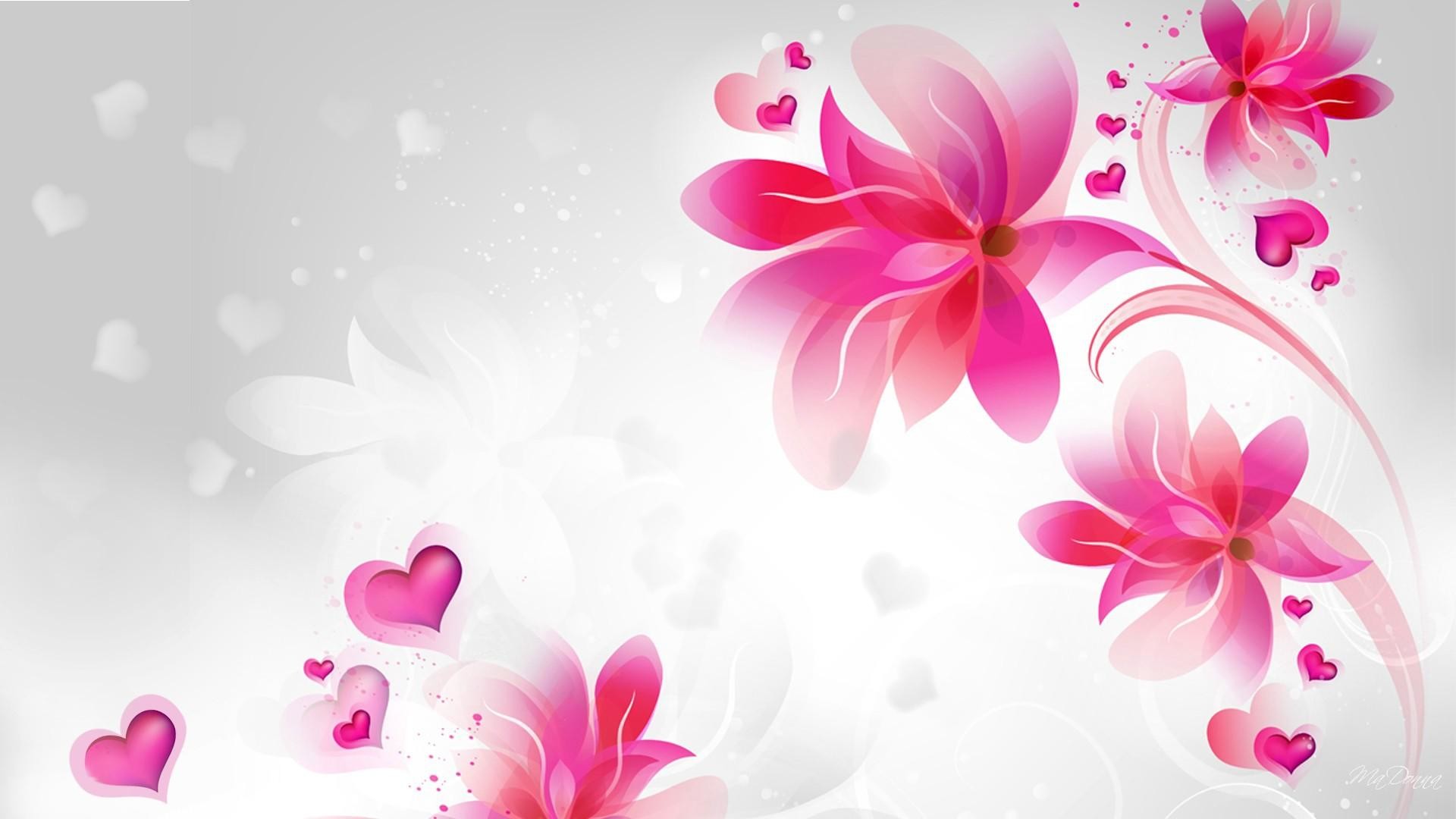 1920x1080, Pink Abstract Flowers Wallpaper - Love Good Morning Sunday - HD Wallpaper 