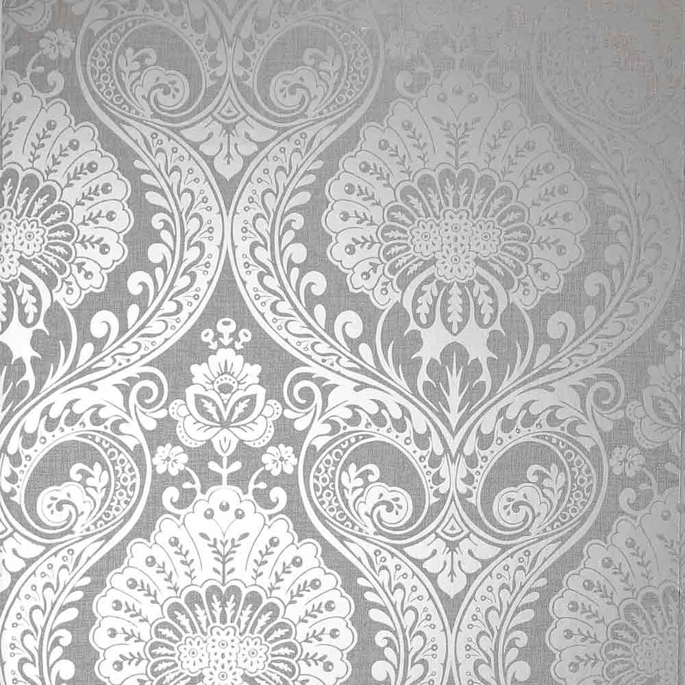 Arthouse 906609 Luxe Damask Silver Wallpaper - Damask - HD Wallpaper 