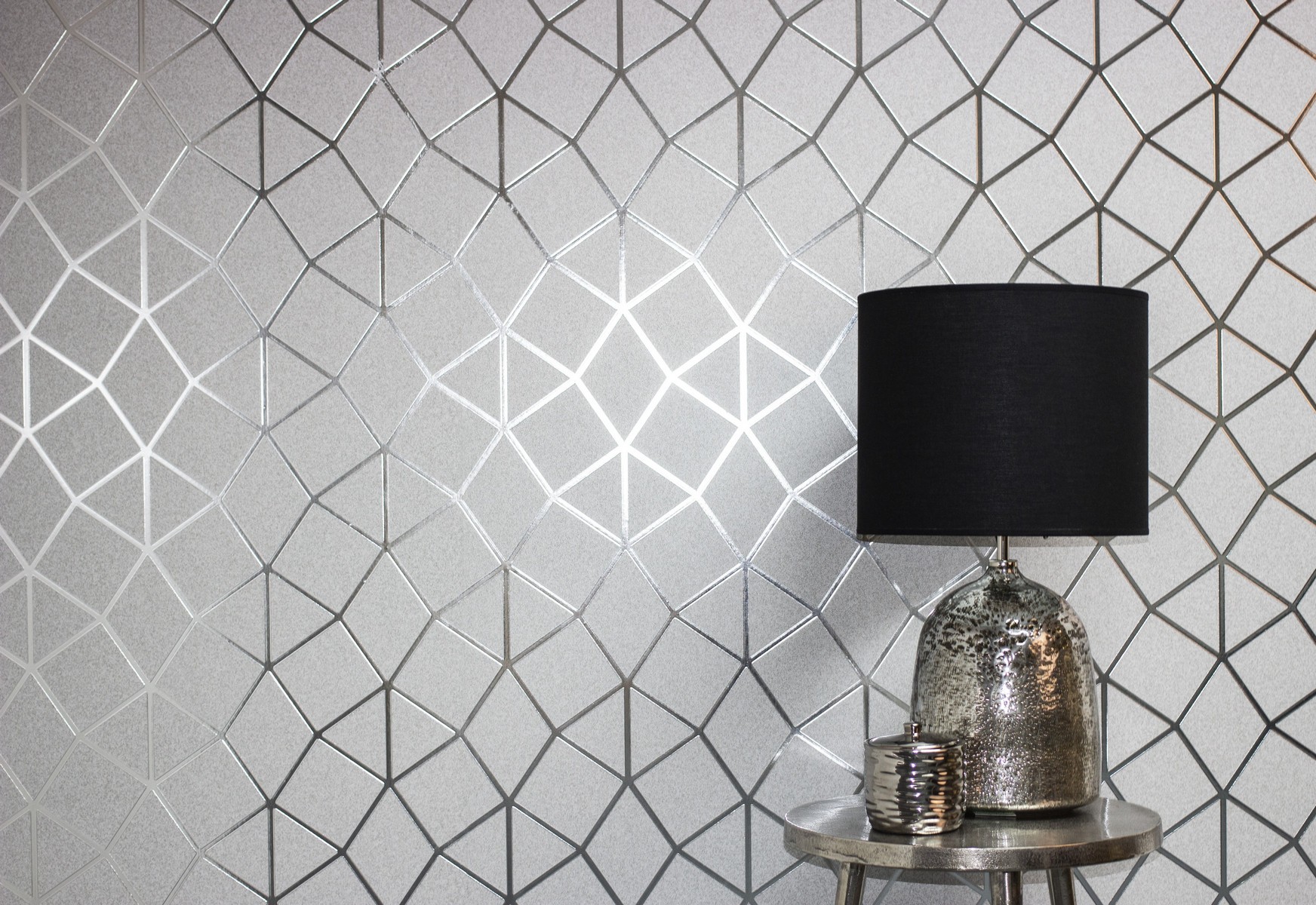 Fine Decor Platinum Silver Grey Metallic Foil - HD Wallpaper 