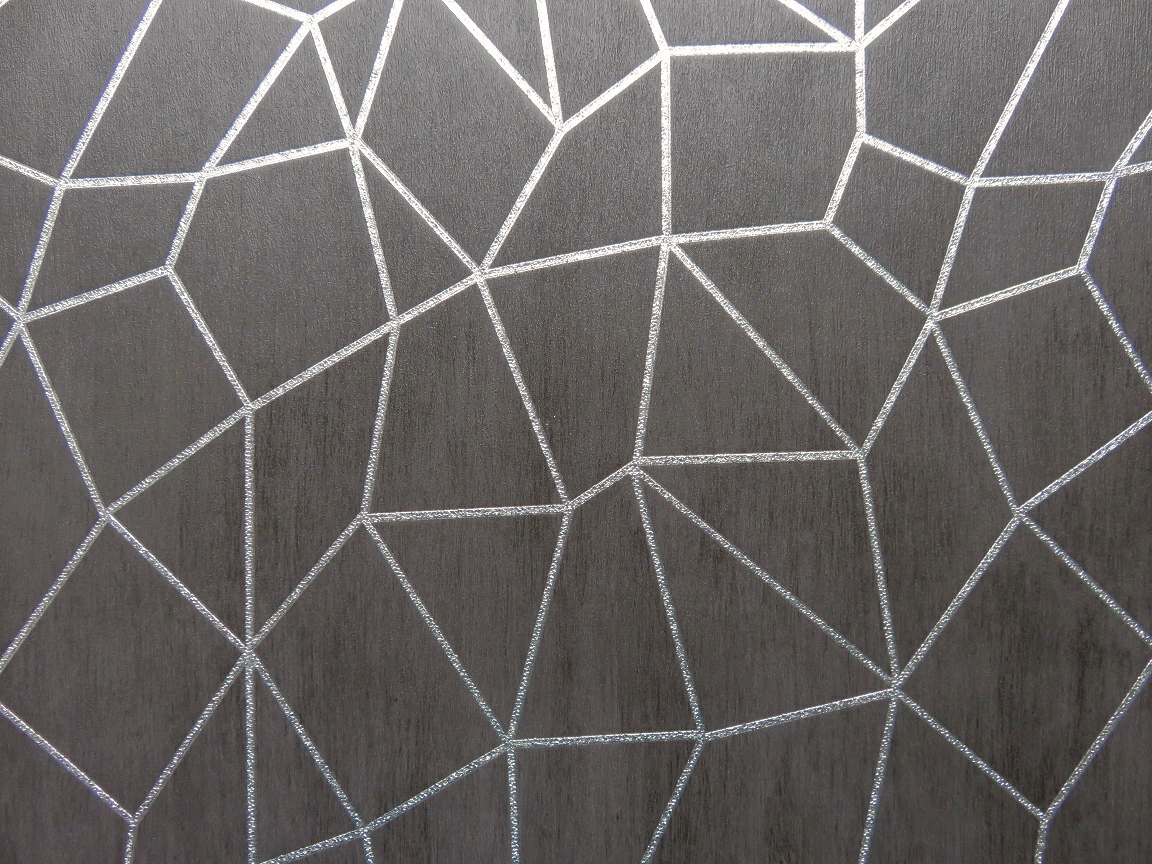 Geometric Wallpaper Black And Silver - HD Wallpaper 