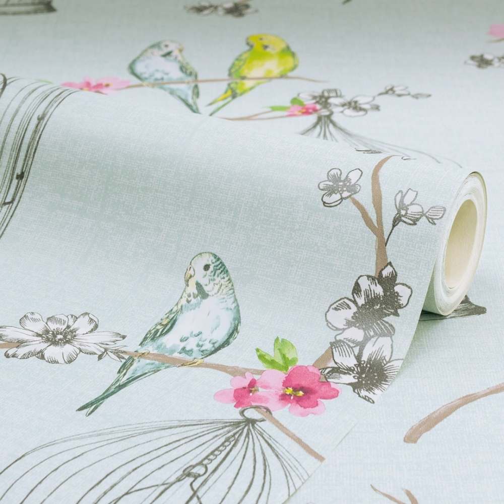 675300 Arthouse Overture Teal Bird Wallpaper - Embroidery - HD Wallpaper 