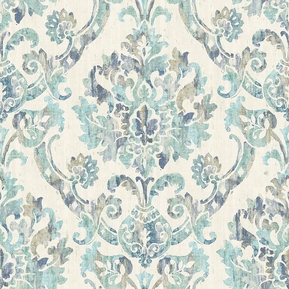 Damask Wallpaper Teal - HD Wallpaper 