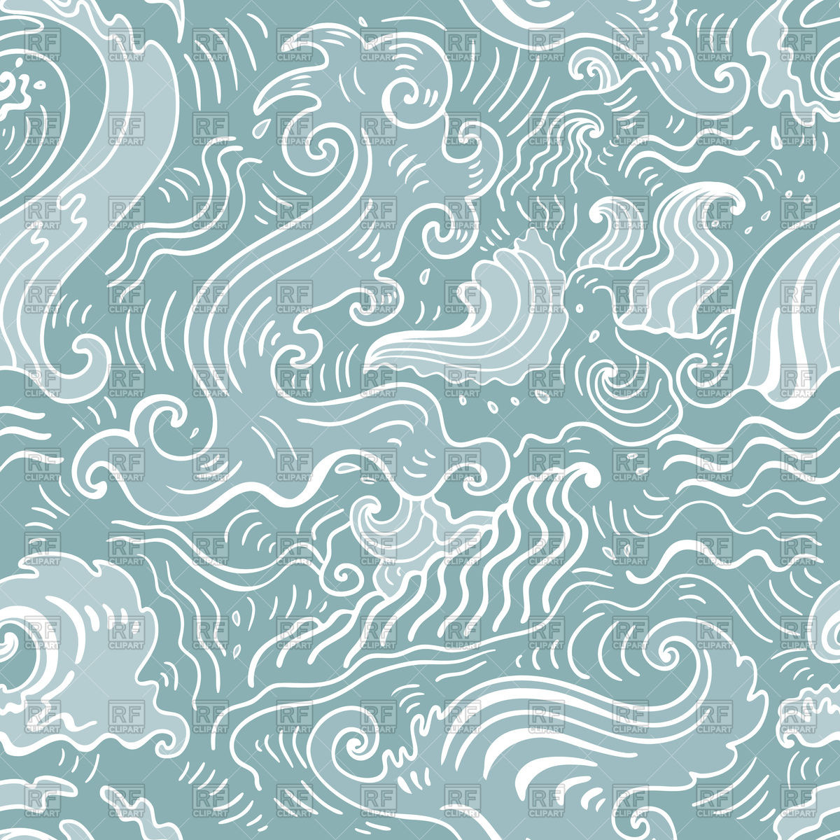 Seamless Wallpaper Pattern Vector Image Vector Illustration - Seamless Repeating Pattern Waves - HD Wallpaper 