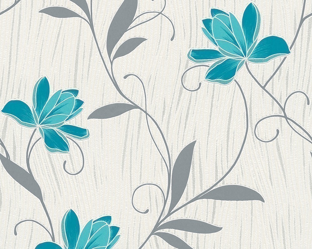 Teal Wallpaper Flower - HD Wallpaper 