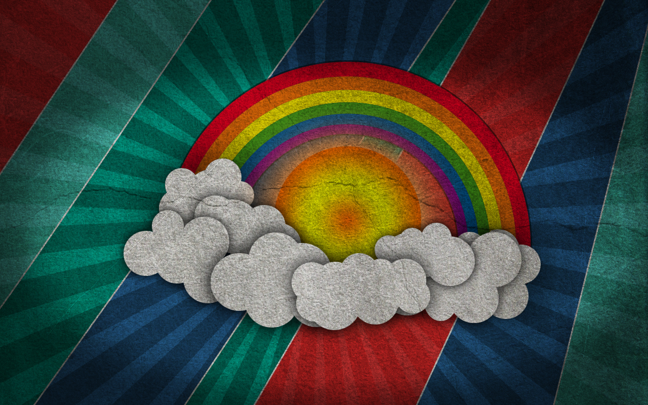 Retro Wallpaper Rainbow Hd - Background Retro Rainbow - HD Wallpaper 