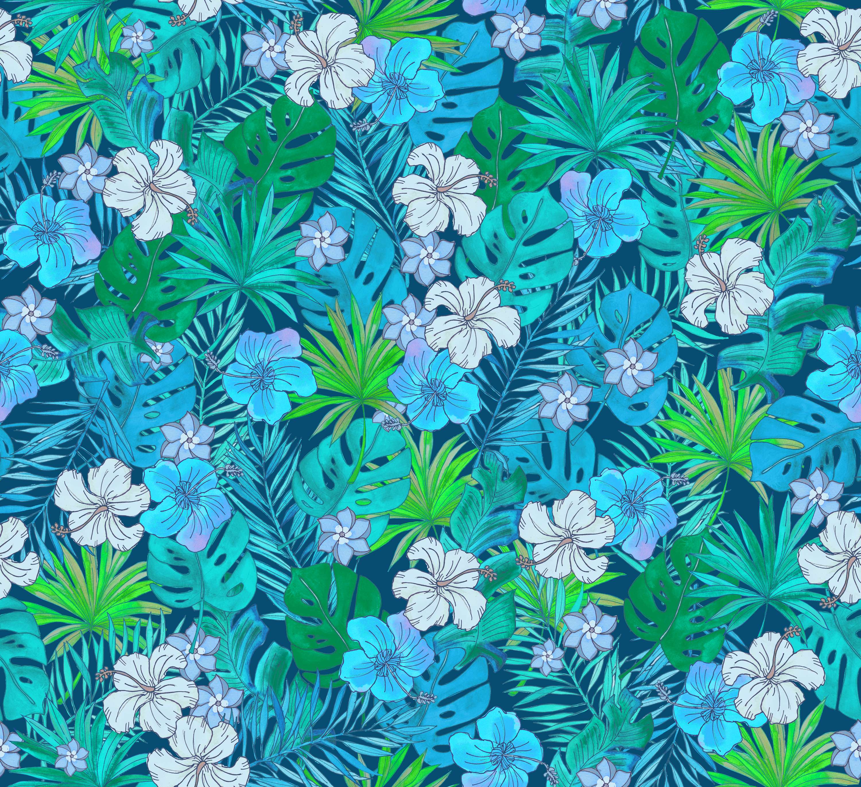 Tropical Fury - Green Flower - HD Wallpaper 