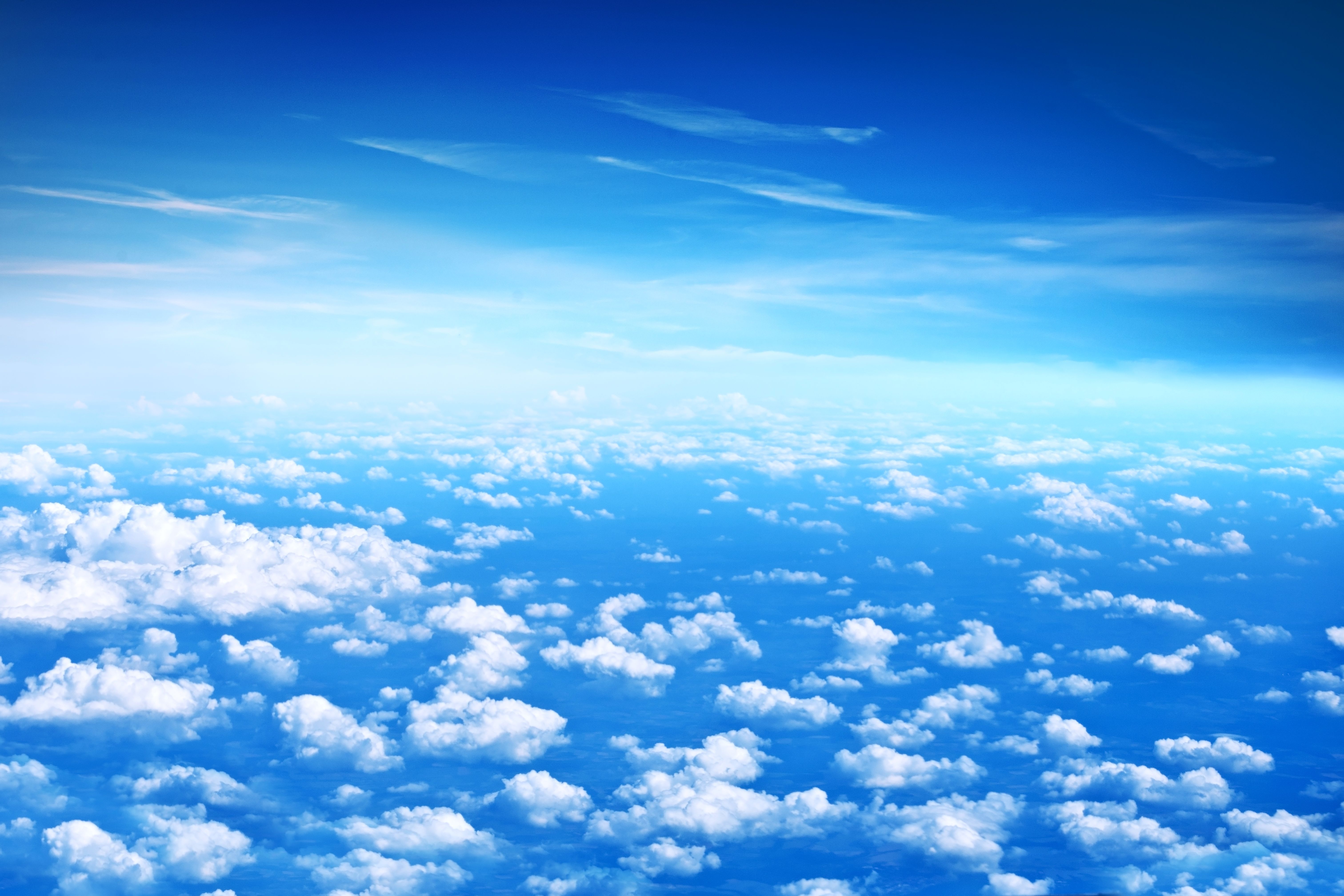 Beautiful Blue Sky With White Clouds - HD Wallpaper 