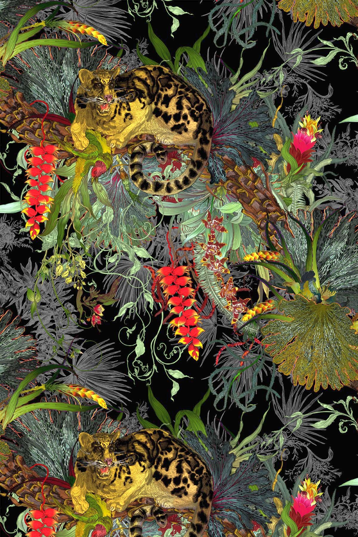 Timorous Beasties Tropical Clouded Leopard - HD Wallpaper 