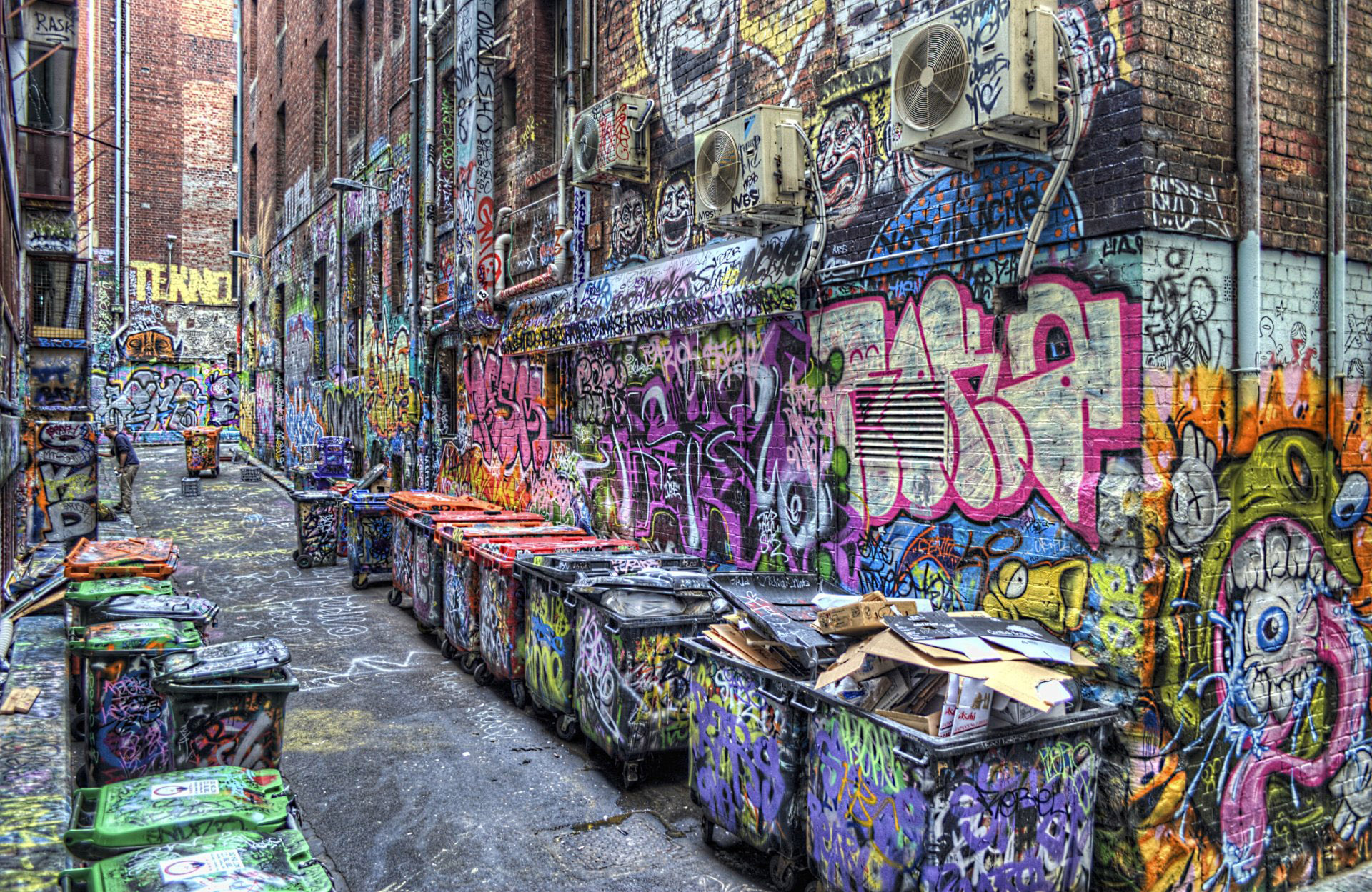 Hdr Graffiti Wallpaper - Melbourne Graffiti Alley - HD Wallpaper 