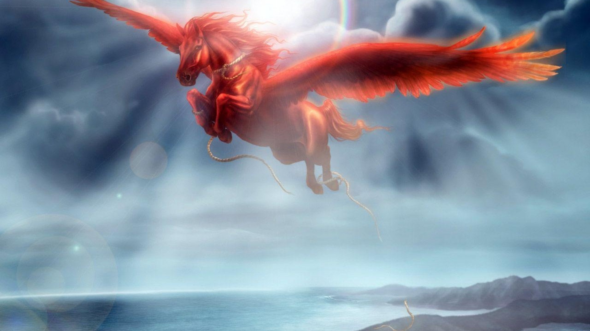Red Pegasus - HD Wallpaper 