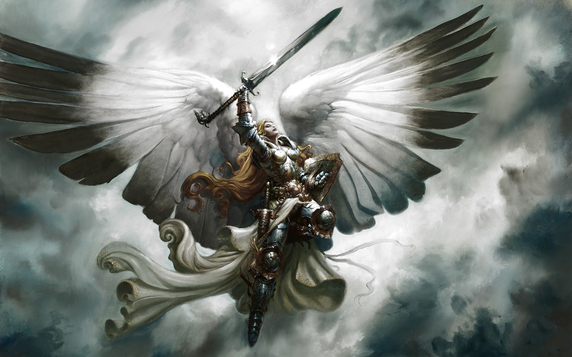 1920x1200, Desktop Angel Warrior Wallpaper 
 Data Id - Magic The Gathering Angel Art - HD Wallpaper 