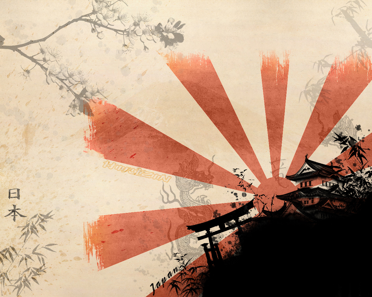 Japanese Themed Background - HD Wallpaper 