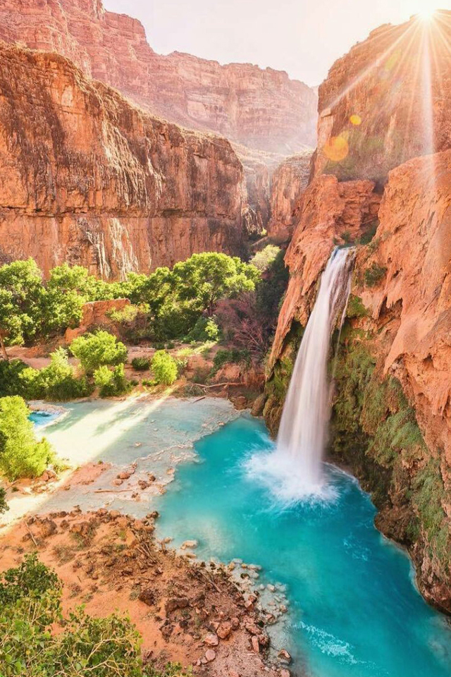 Cool Waterfall Wallpaper - Havasu Falls - HD Wallpaper 