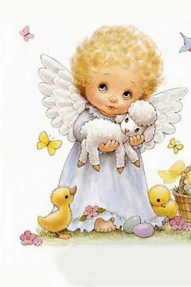 Cute Baby Angel Cartoon - 640x960 Wallpaper 