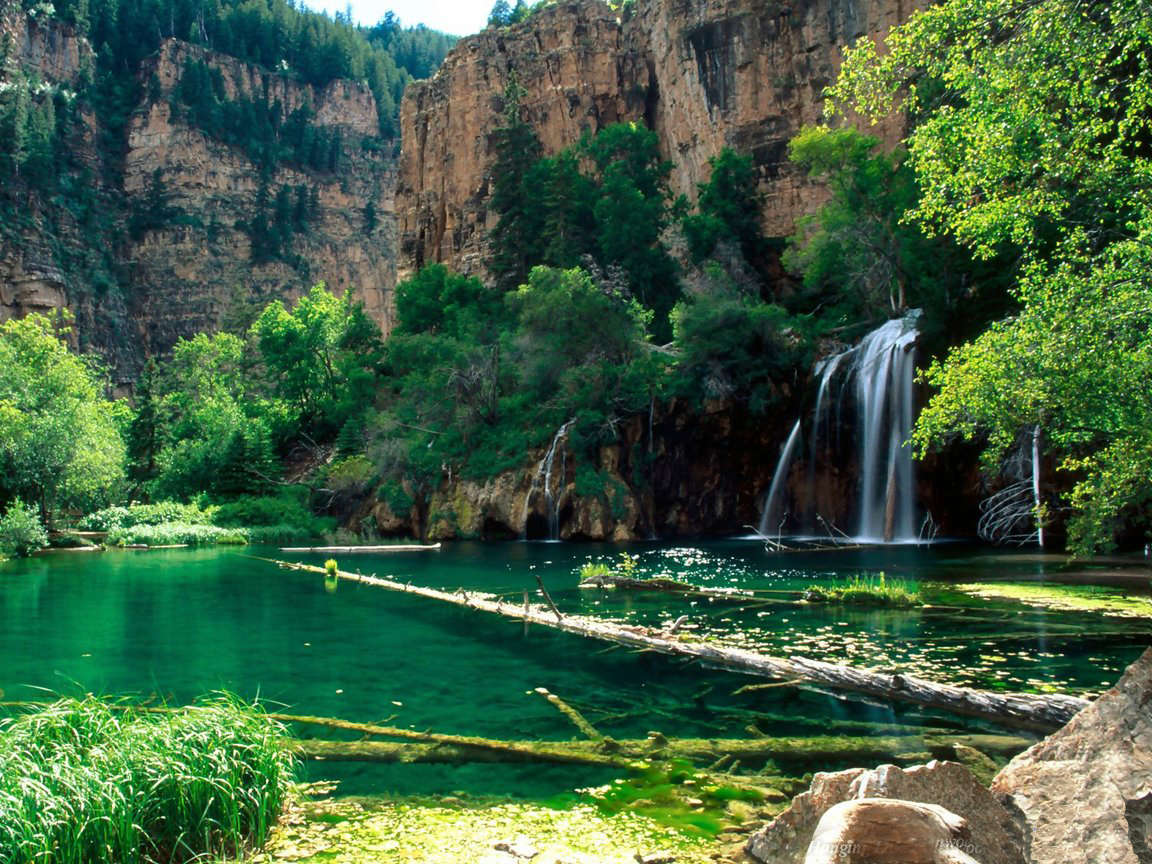 Free Nature Wallpaper Download For Pc - Hanging Lake - HD Wallpaper 