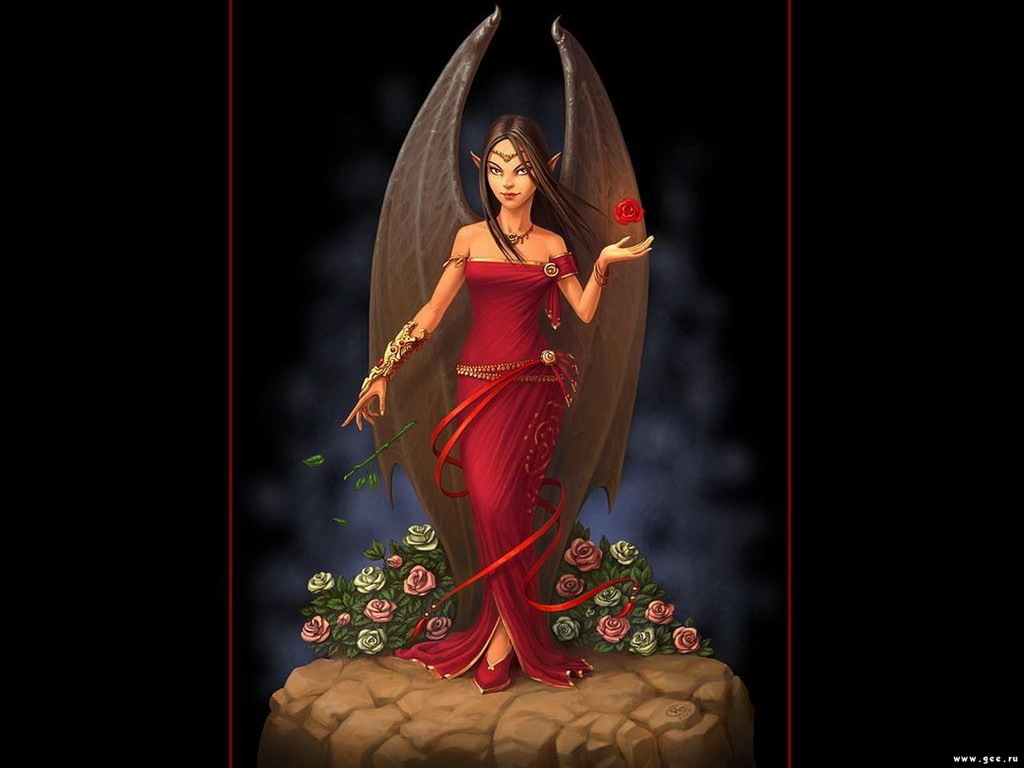 Red Angel - Beautiful Angel - HD Wallpaper 