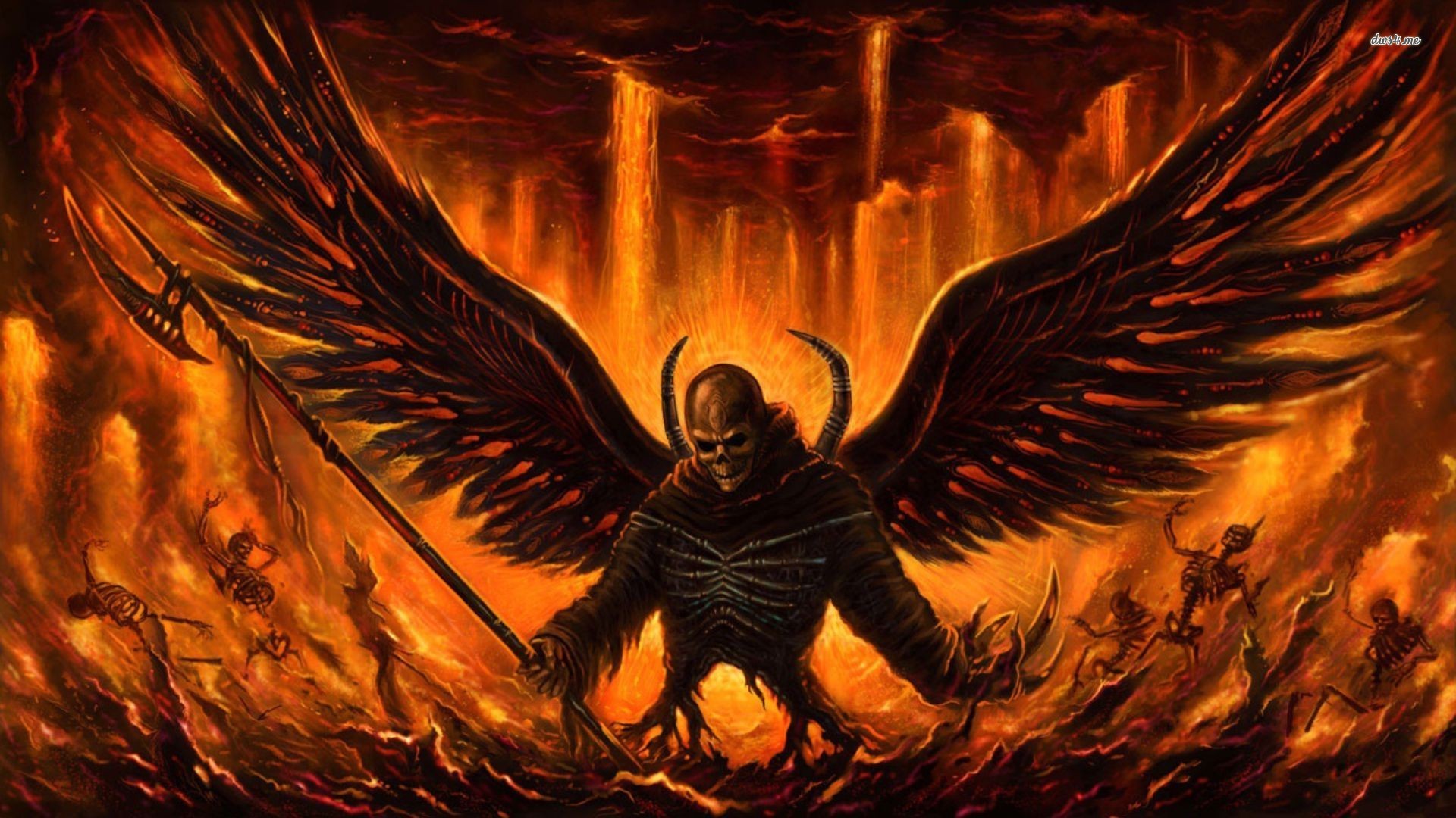 Demon Angel Wallpaper - Fallen Angel In Hell - HD Wallpaper 