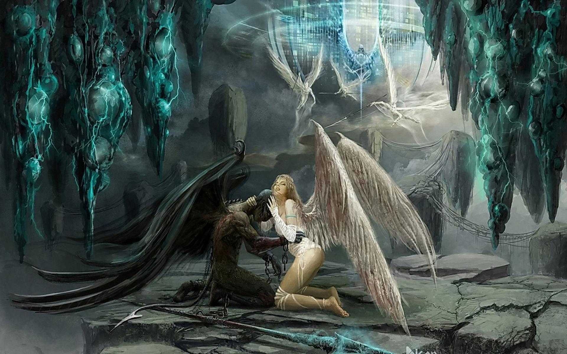 Dark Angel Wallpaper - Fallen Angel And Angel - 1920x1200 Wallpaper - Dark Angel Wallpaper - Fallen Angel And Angel - 1920x1200 Wallpaper -