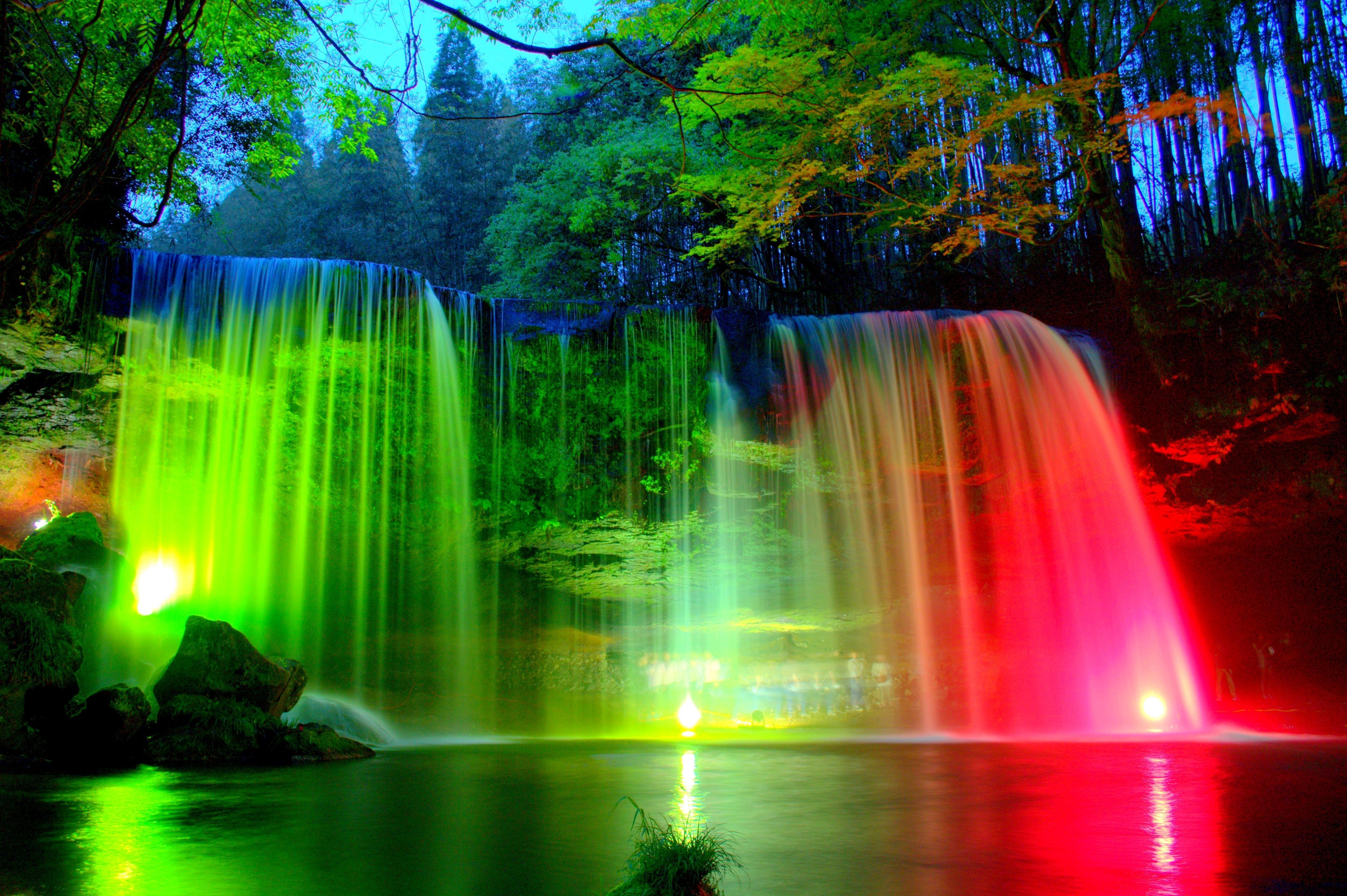 Waterfall And Rainbow Wallpapers Background - Обои На Телефон Природа Водопад - HD Wallpaper 