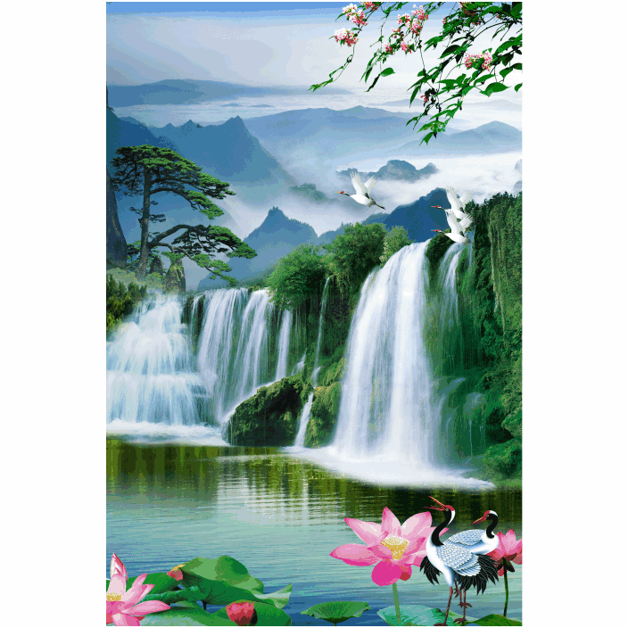 Tranh Thác Nước Đẹp - HD Wallpaper 