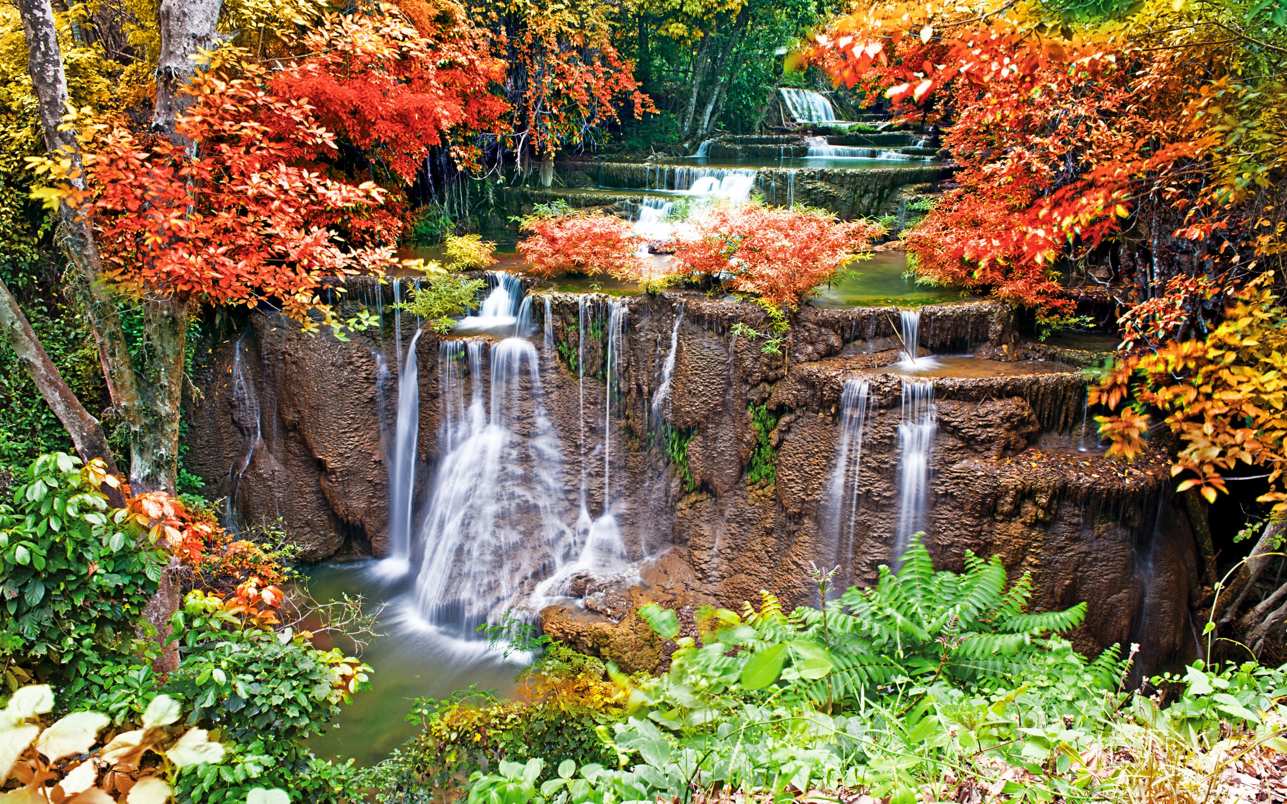 Waterfall Wallpaper Hd Desktop Pcs - Good Night With Waterfalls - HD Wallpaper 