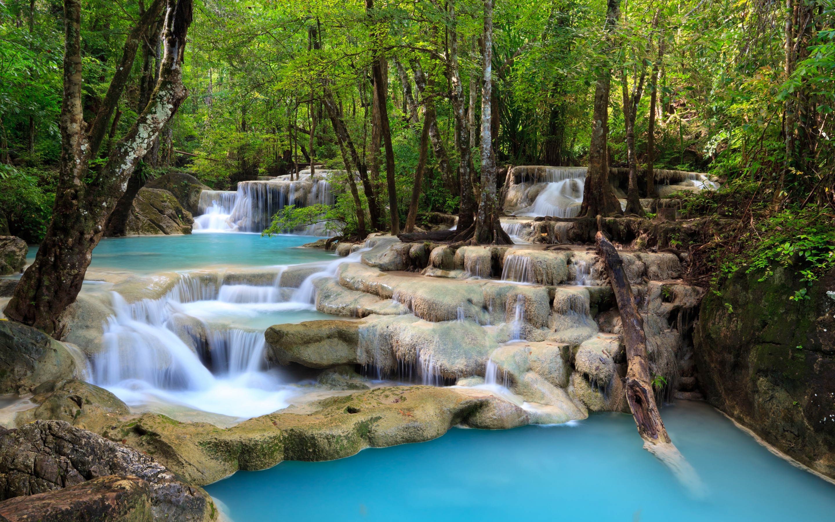 Waterfall Quality Hd Wallpapers - Erawan National Park, Erawan Falls - HD Wallpaper 