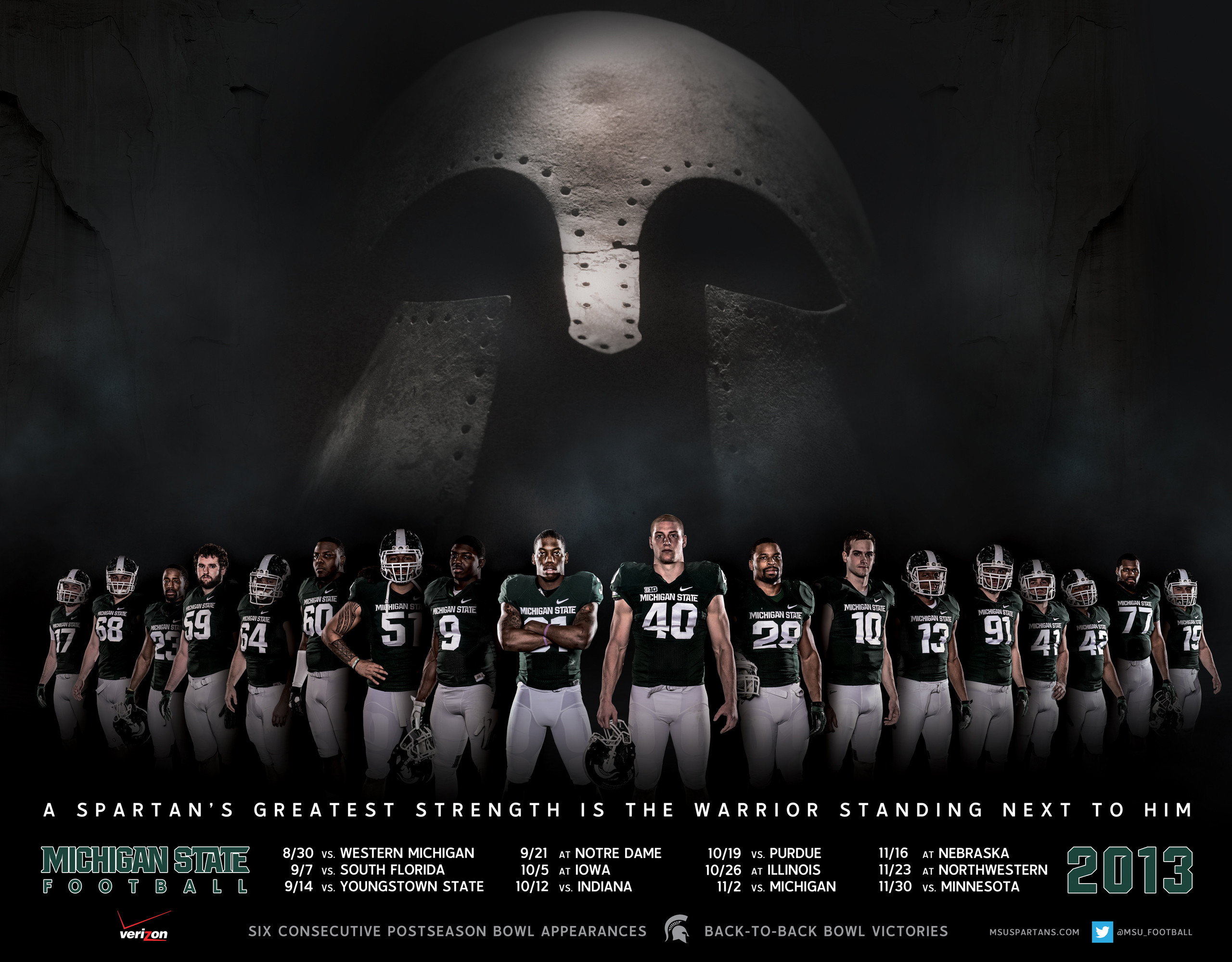 A Spartan S Greatest Strength Is The Warrior Standing - College Sports Schedule Posters - HD Wallpaper 