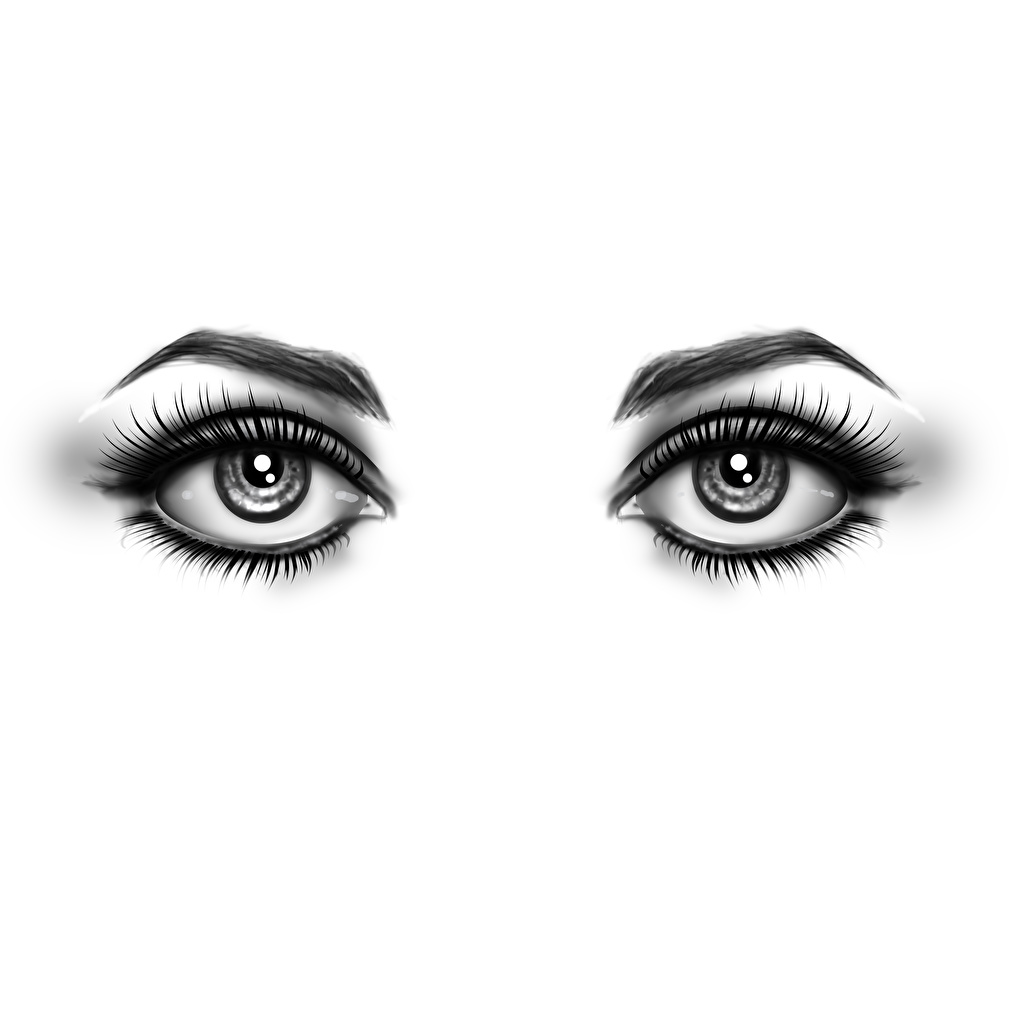 Eyes Drawing White Background - HD Wallpaper 