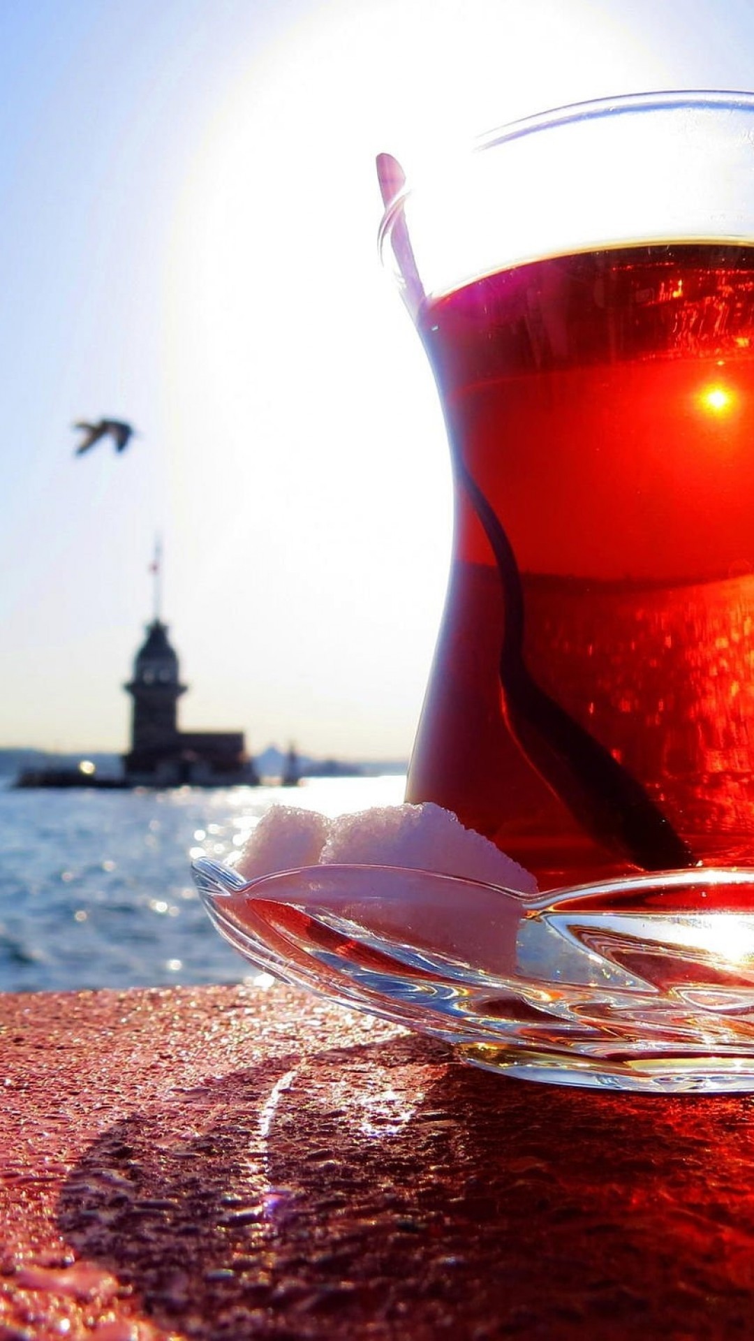 Turkish Tea, Maiden S Tower, Turkey, Drinks - Türk Çayı - HD Wallpaper 