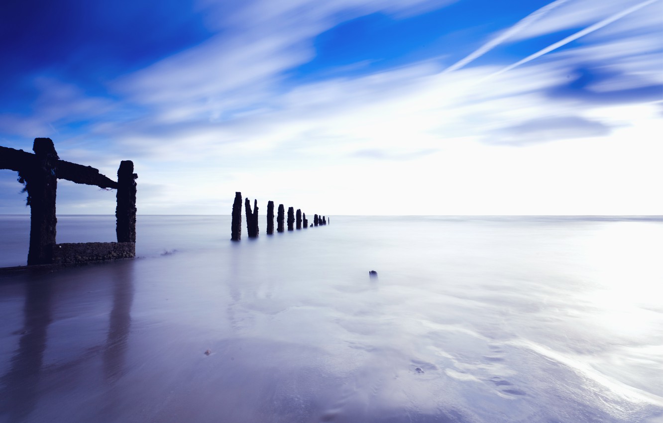 Photo Wallpaper White, Beach, The Sky, Clouds, Background, - English Channel Hd - HD Wallpaper 